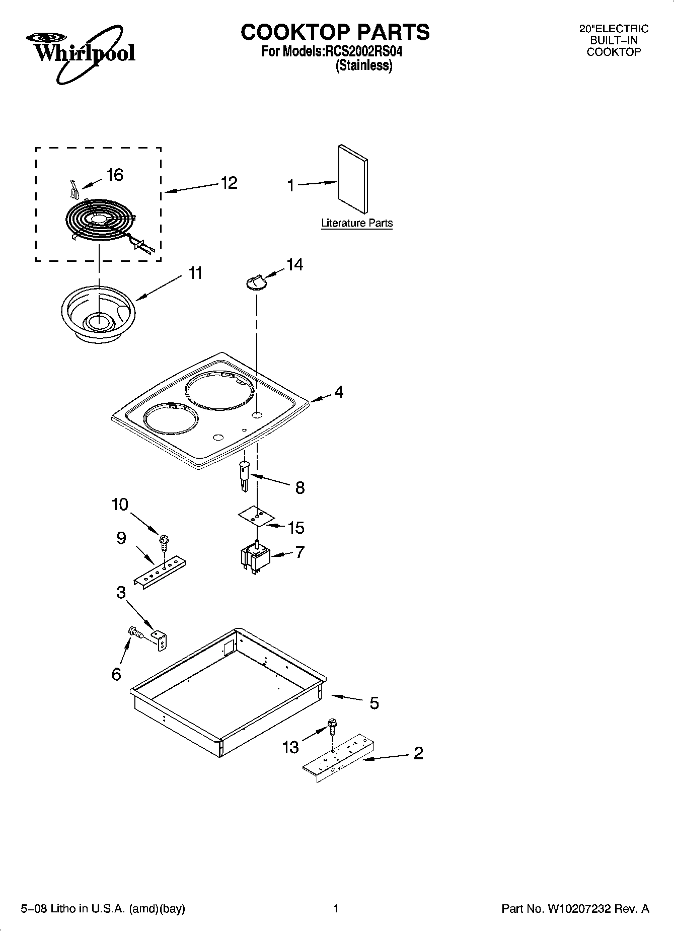 01 - COOKTOP PARTS, OPTIONAL PARTS