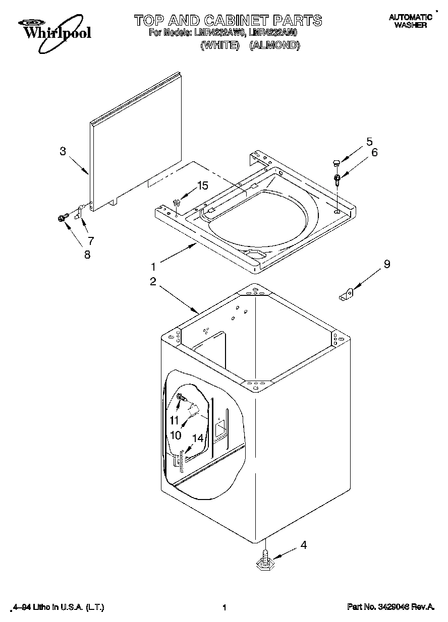 01 - TOP AND CABINET, LIT/OPTIONAL
