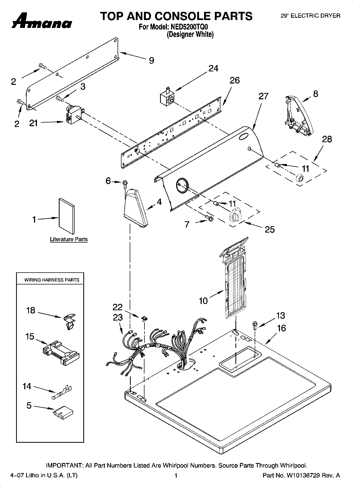 01 - TOP AND CONSOLE PARTS