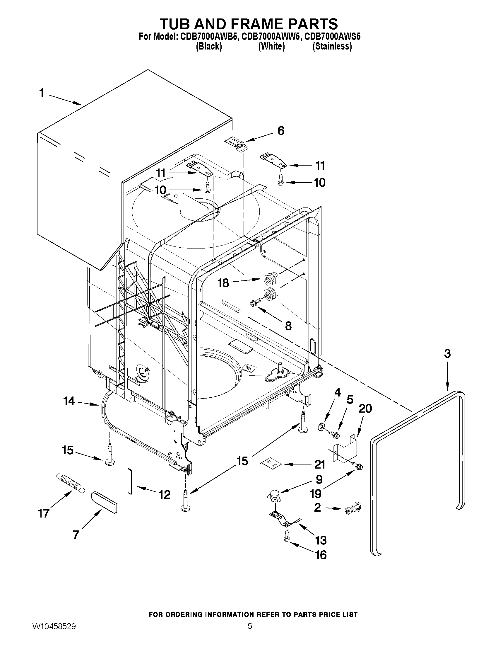 05 - TUB AND FRAME PARTS