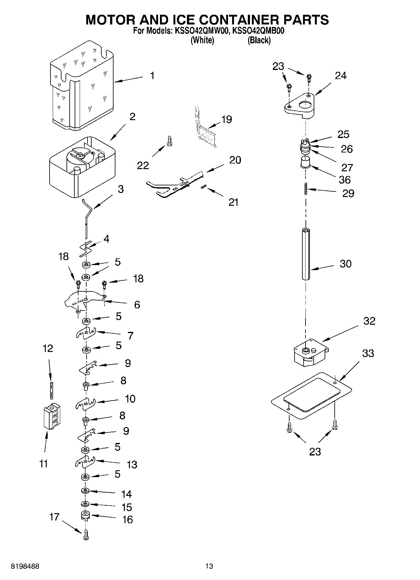 09 - MOTOR AND ICE CONTAINER PARTS