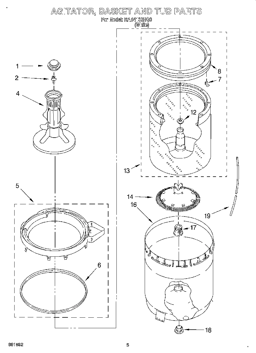 03 - AGITATOR, BASKET AND TUB