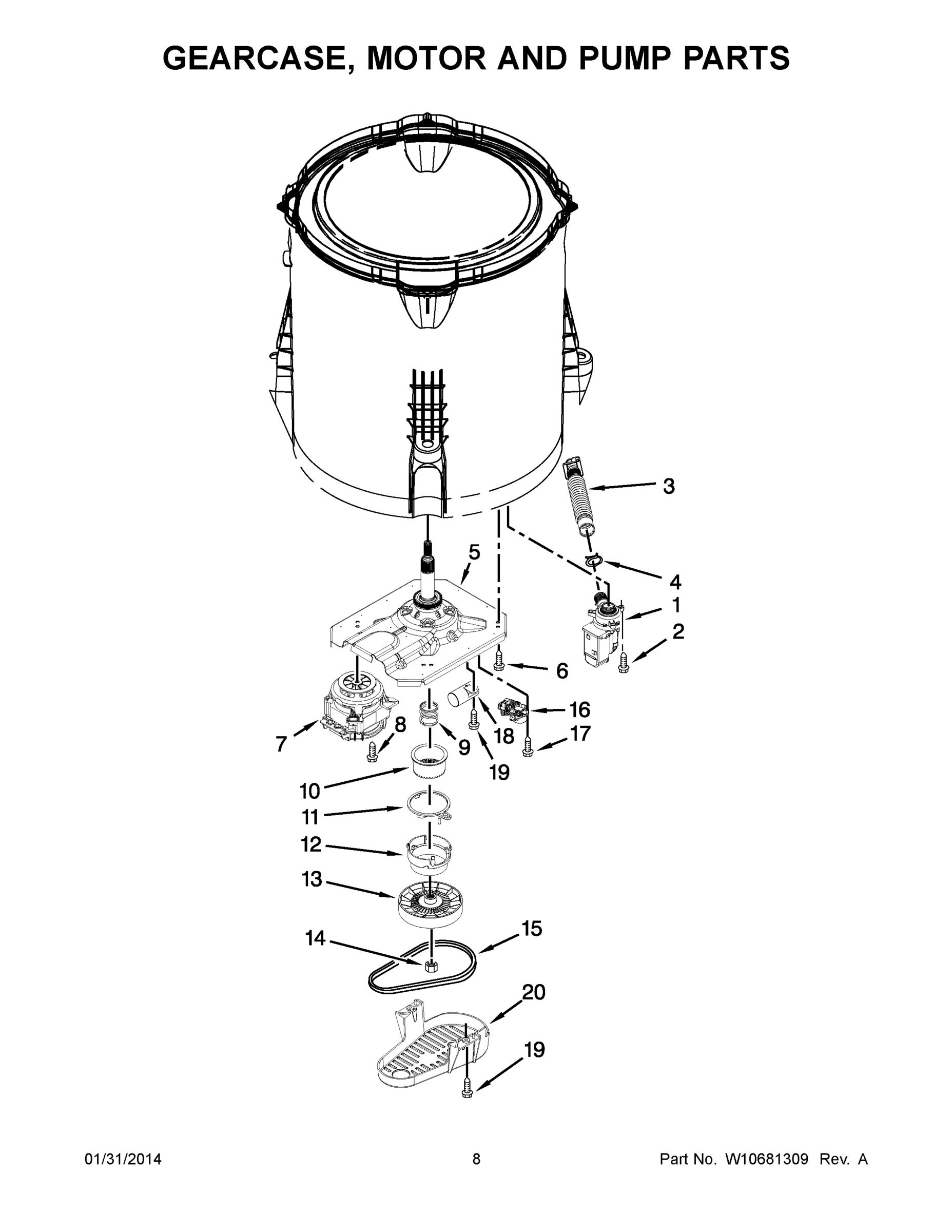 05 - GEARCASE, MOTOR AND PUMP PARTS
