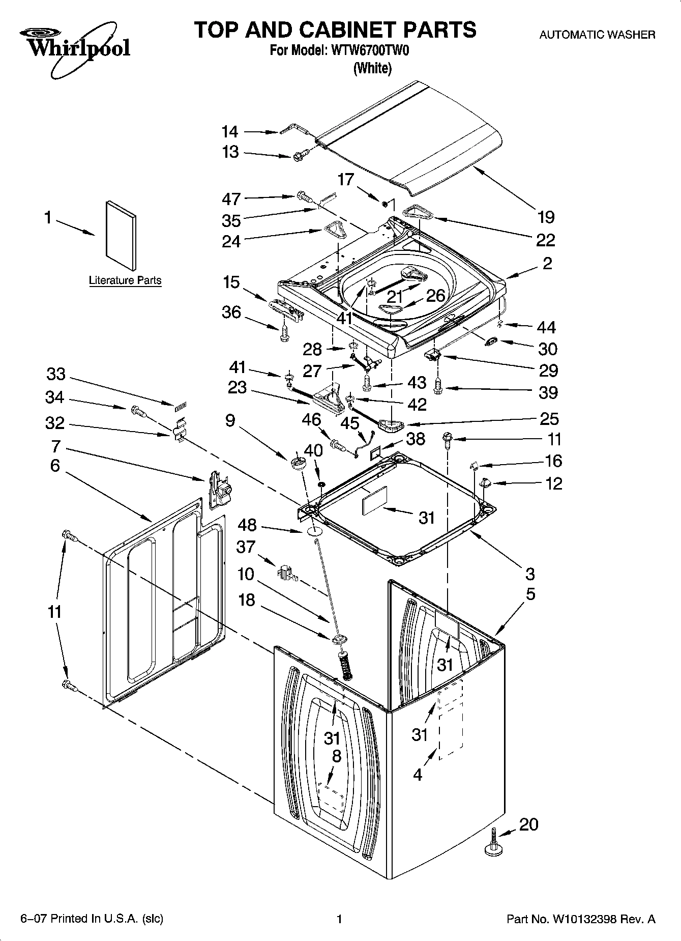 01 - TOP AND CABINET PARTS
