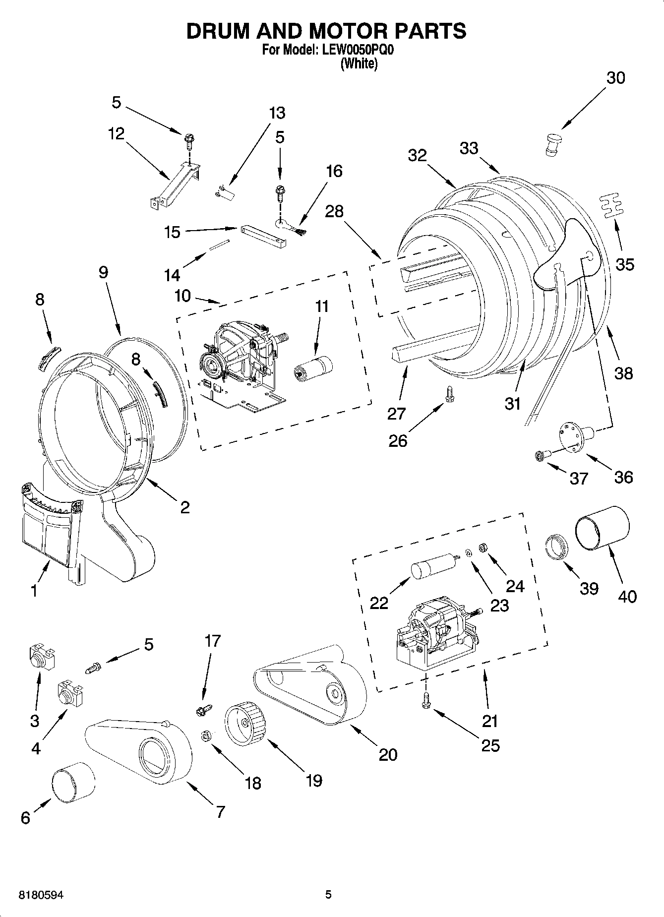 03 - DRUM AND MOTOR PARTS, OPTIONAL PARTS (NOT INCLUDED)