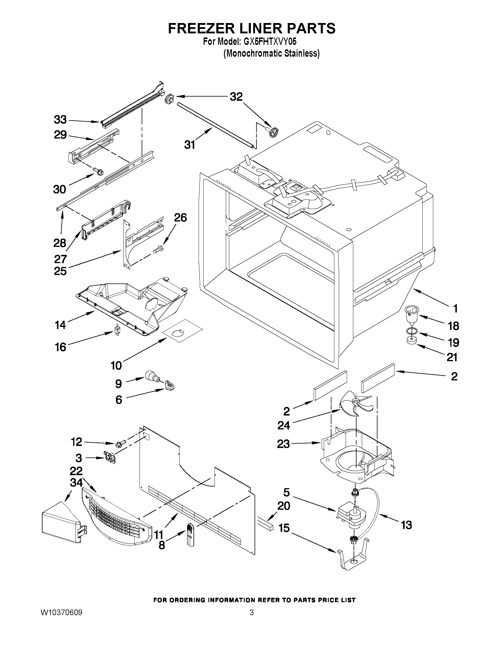02 - FREEZER LINER PARTS