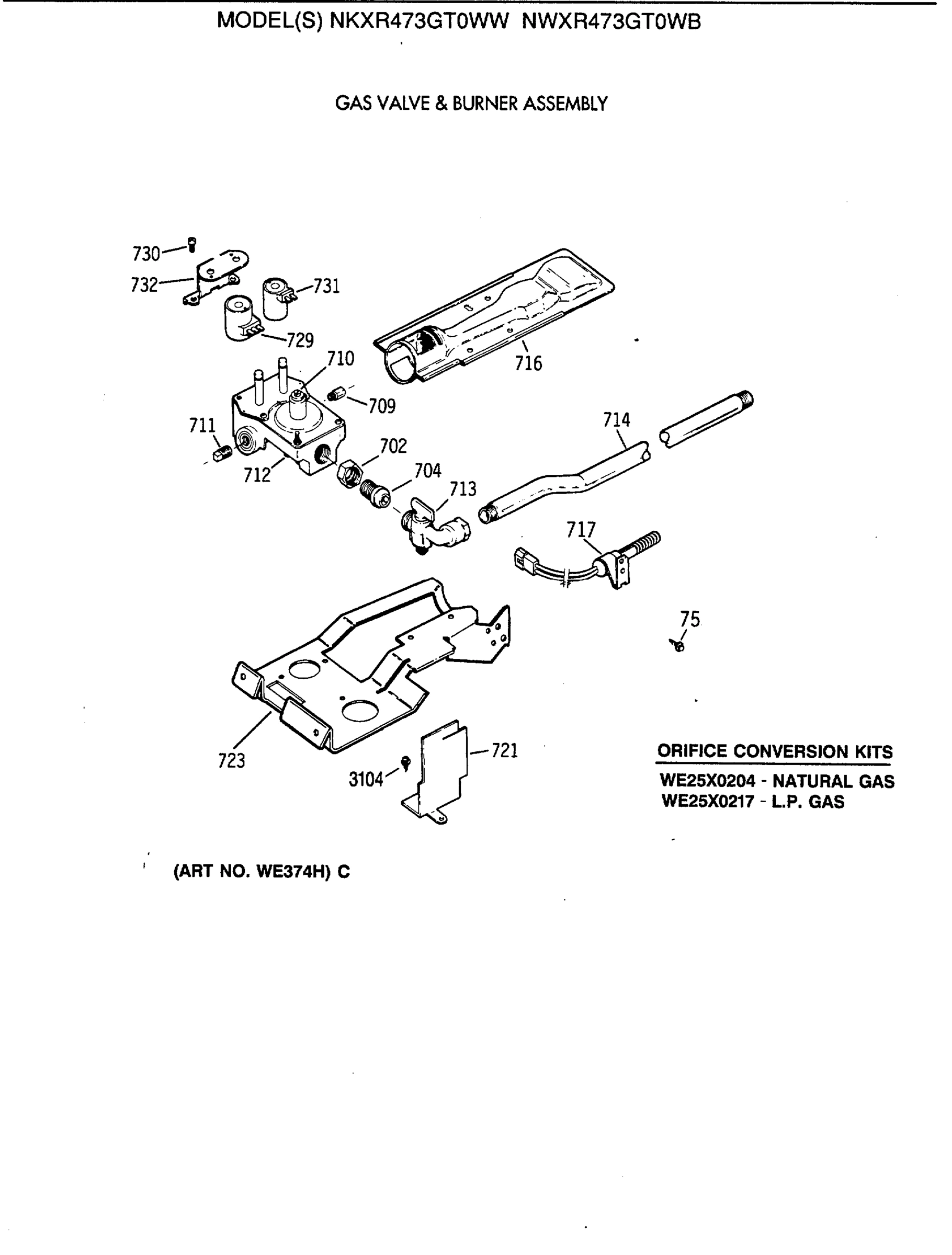 GAS VALVE & BURNER ASSEMBLY
