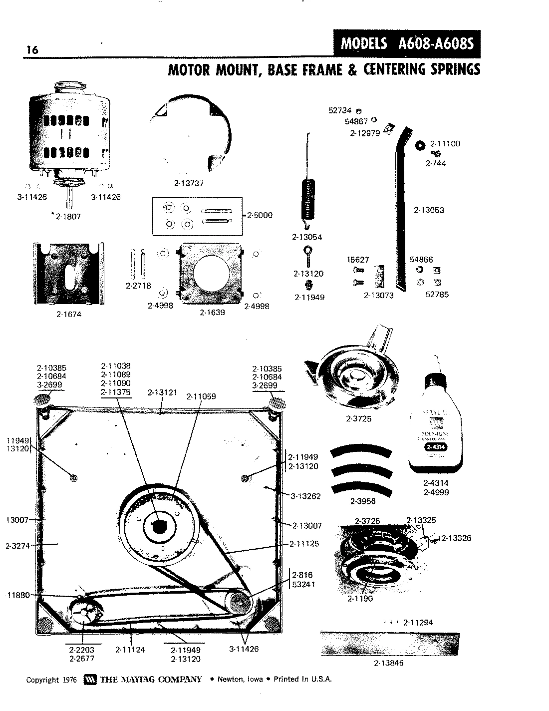 09 - MOTOR MOUNT, BASE FRAME & CENTERING SPRS