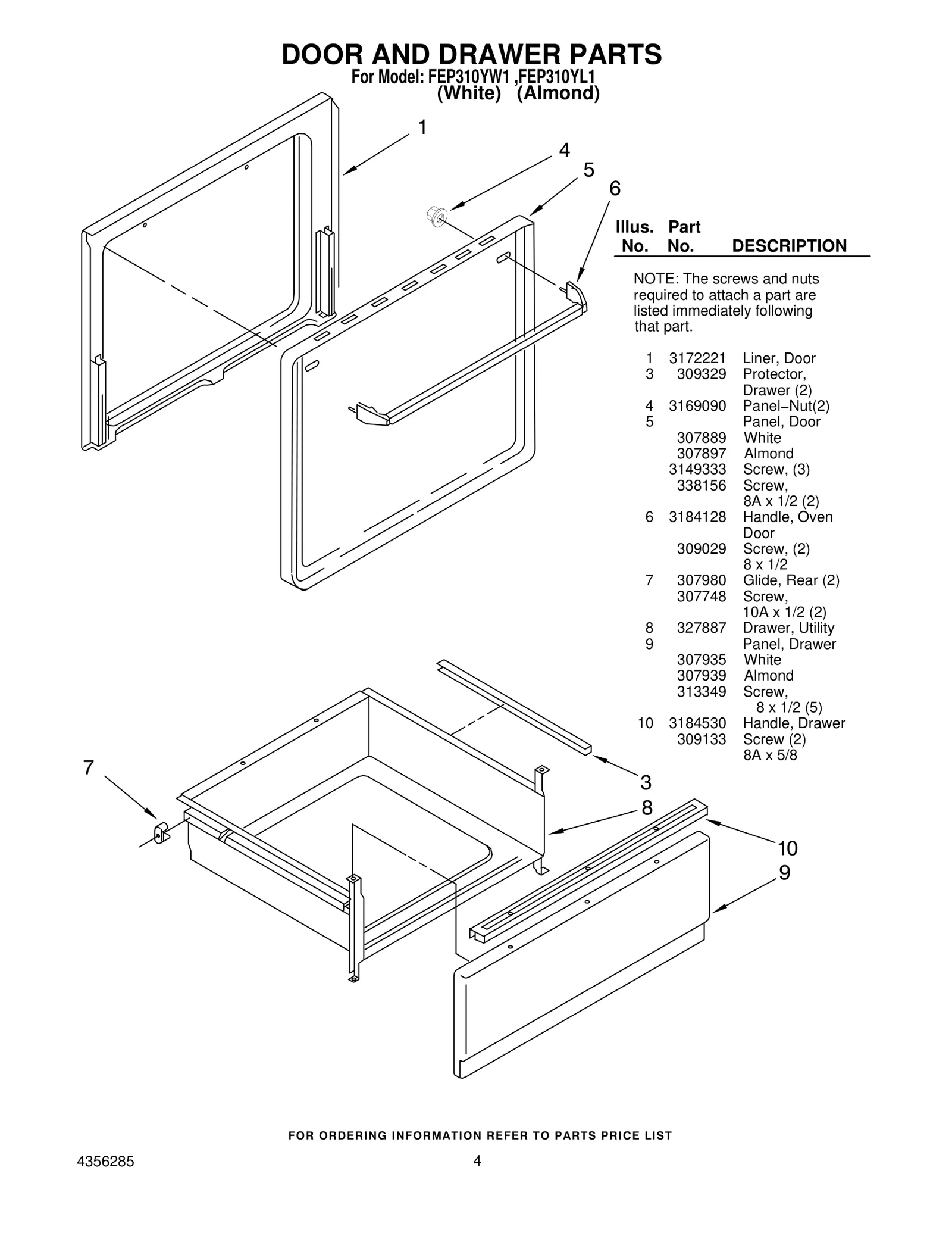 DOOR AND DRAWER PARTS