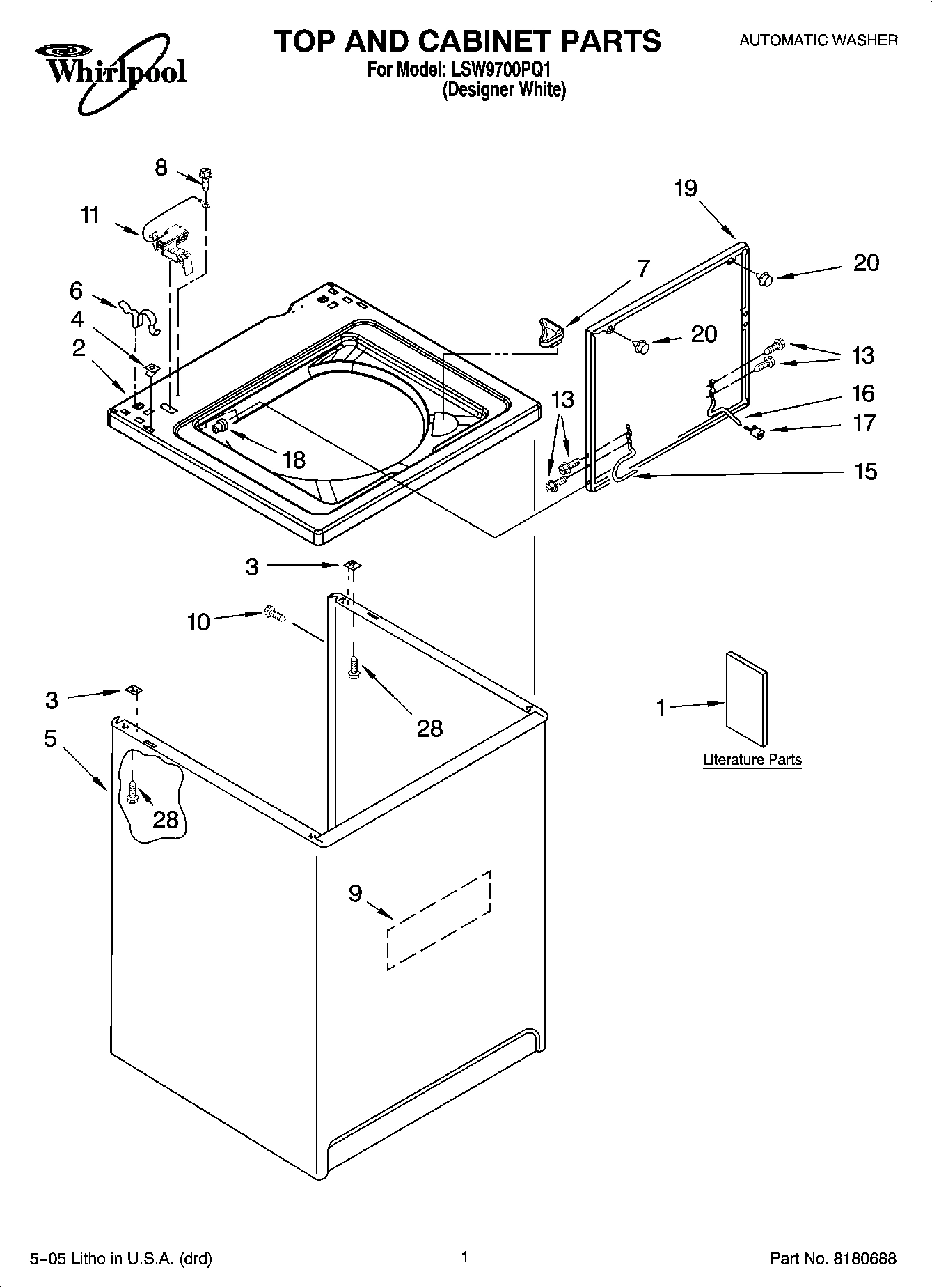 01 - TOP AND CABINET PARTS