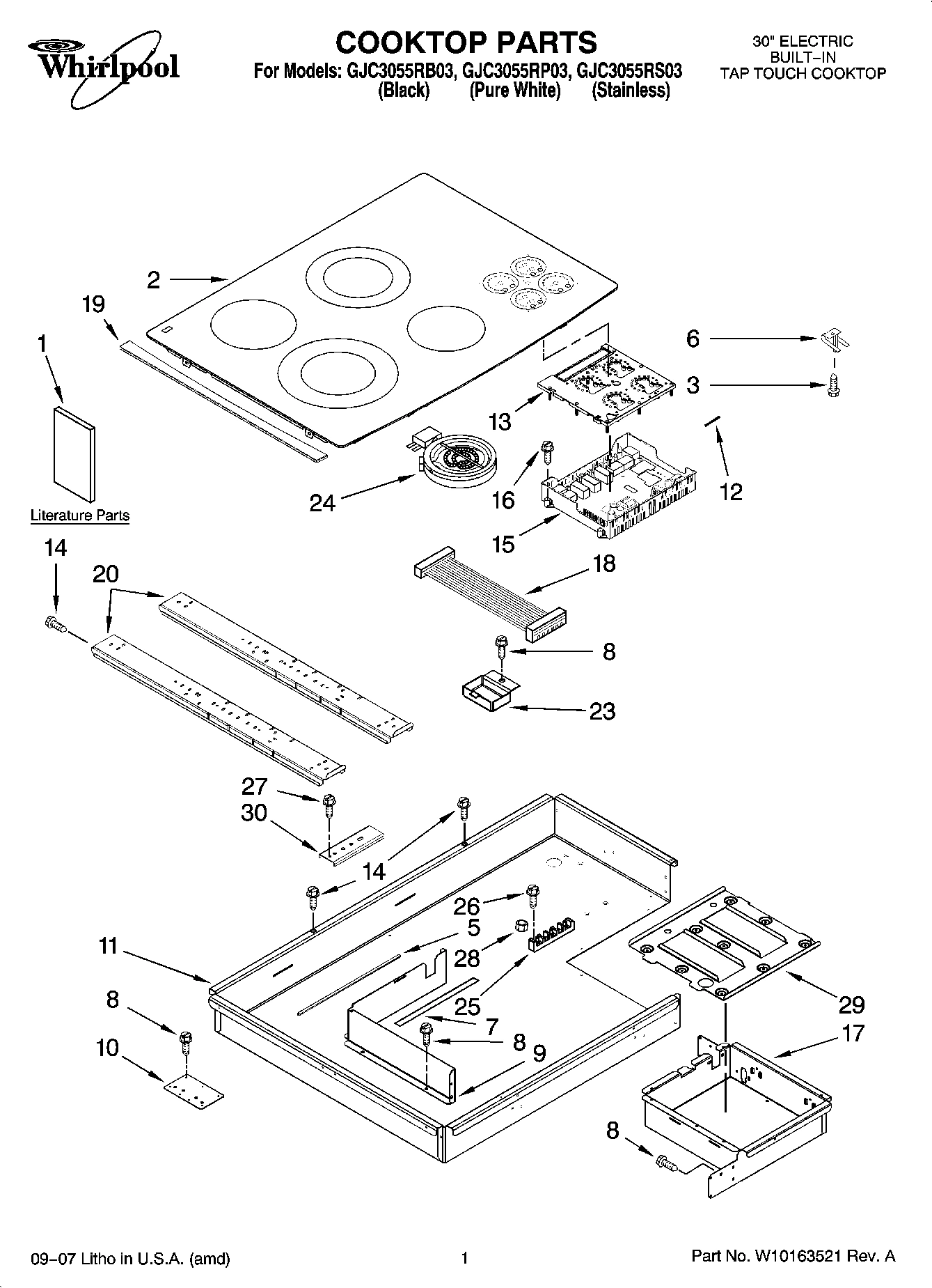 01 - COOKTOP PARTS, OPTIONAL PARTS (NOT INCLUDED)
