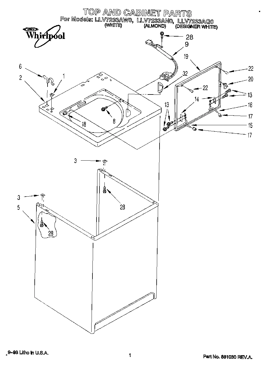 01 - TOP AND CABINET, LIT/OPTIONAL