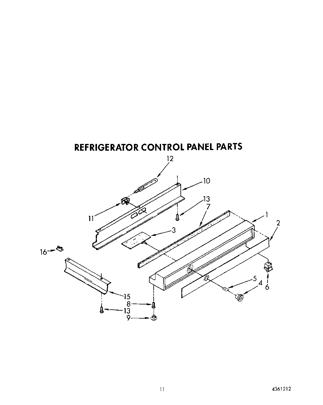 10 - REFRIGERATOR CONTROL PANEL