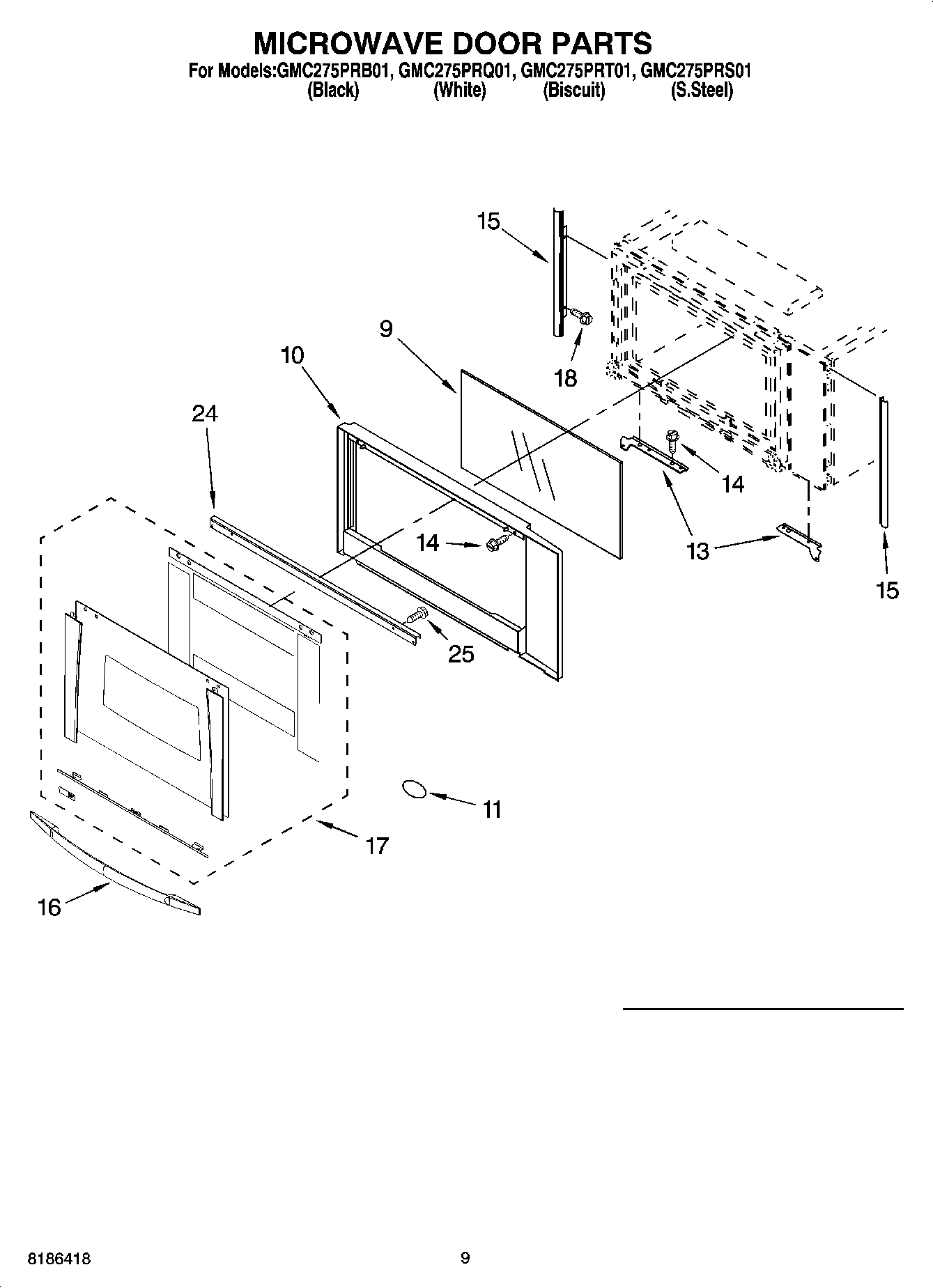 07 - MICROWAVE DOOR PARTS