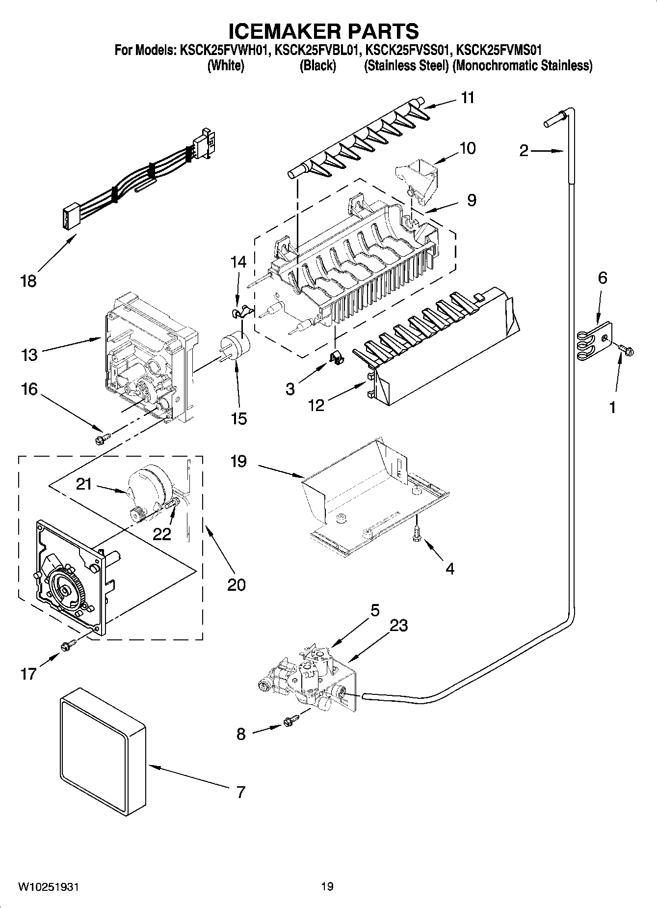 12 - ICEMAKER PARTS, OPTIONAL PARTS (NOT INCLUDED)