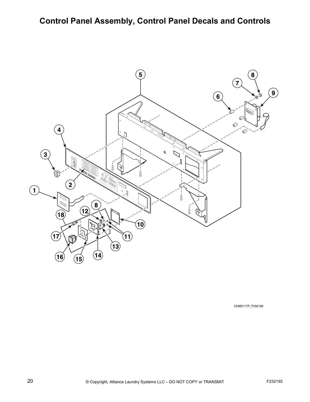 Control Panel Assembly, Control Panel Decals and Controls