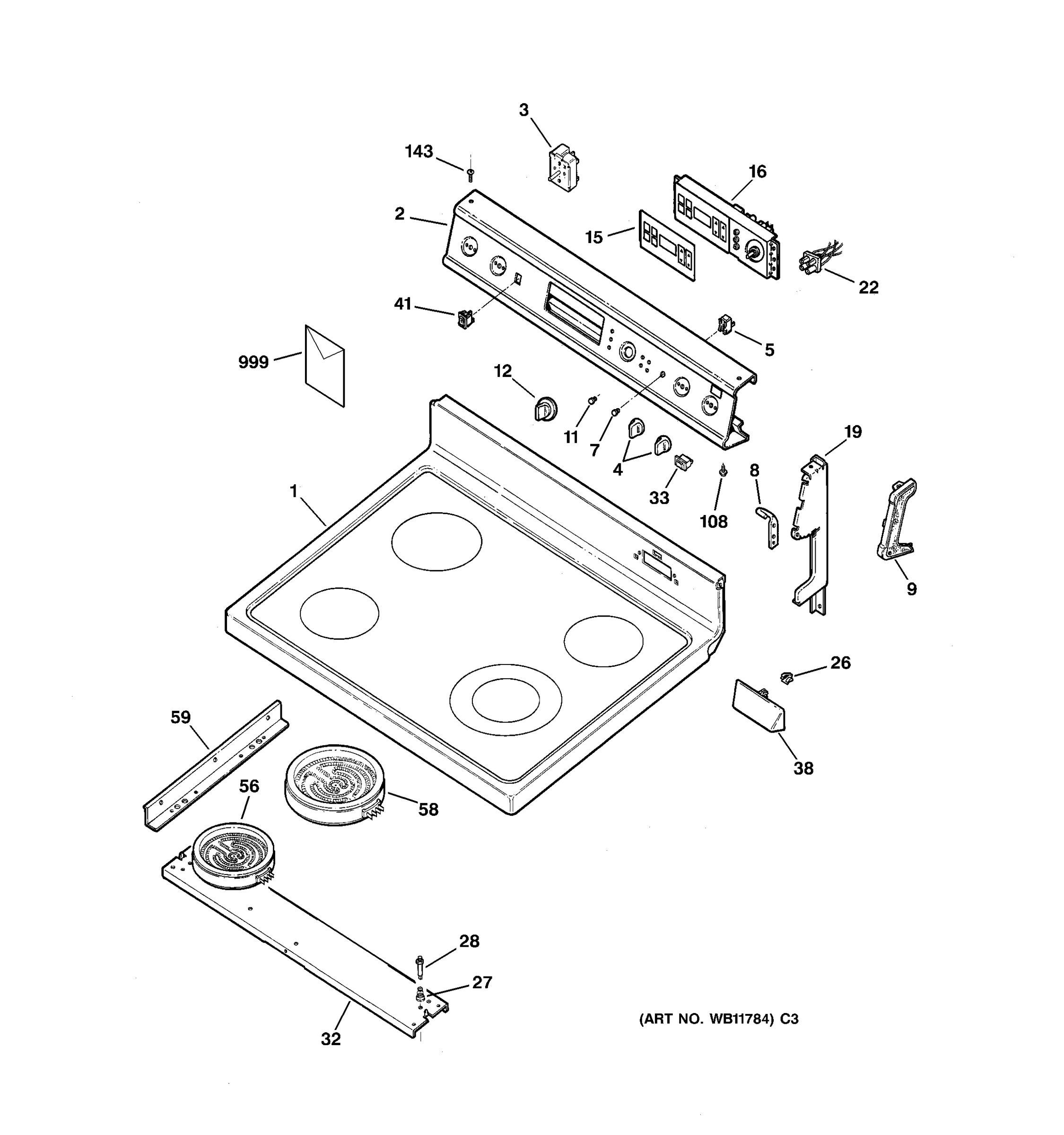 CONTROL PANEL & COOKTOP