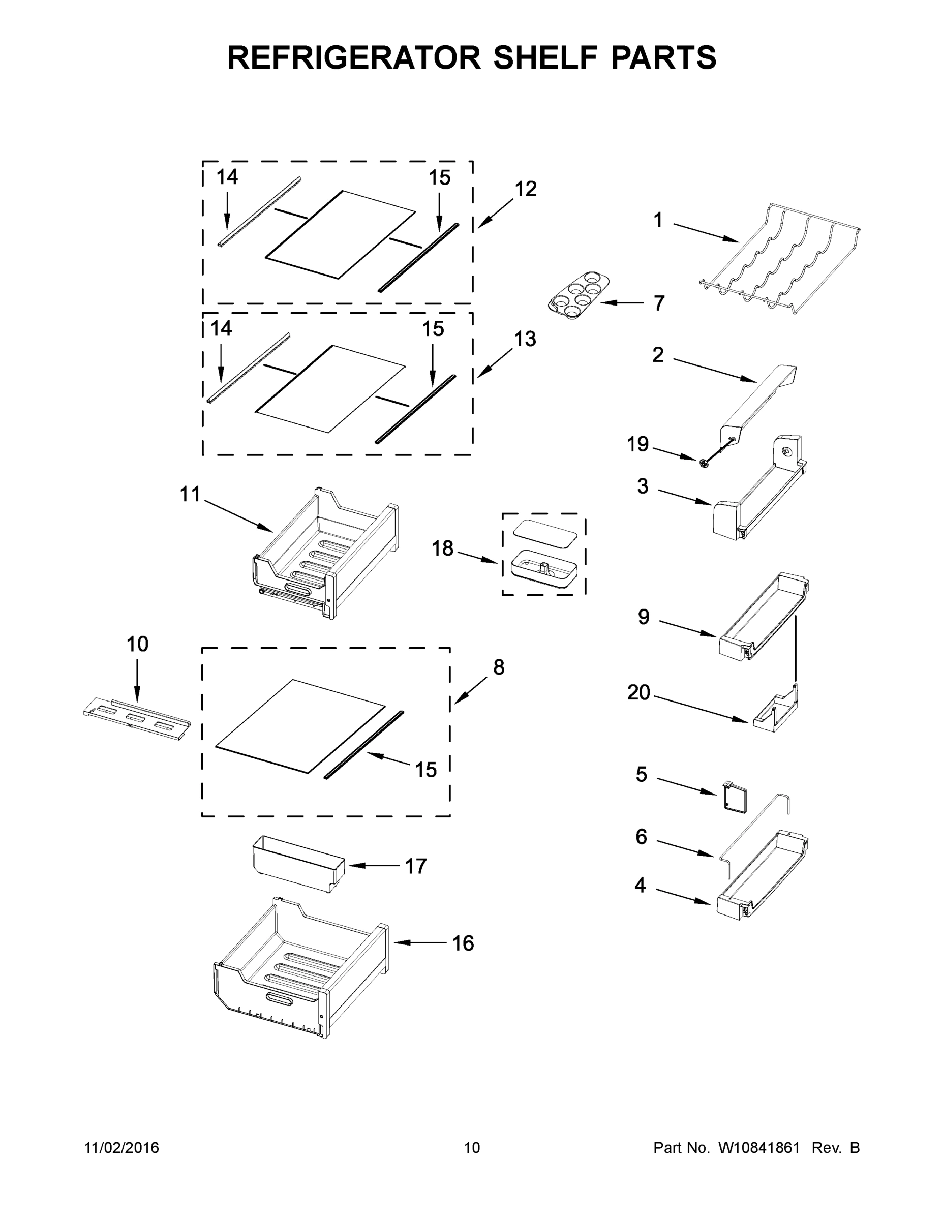 06 - REFRIGERATOR SHELF PARTS