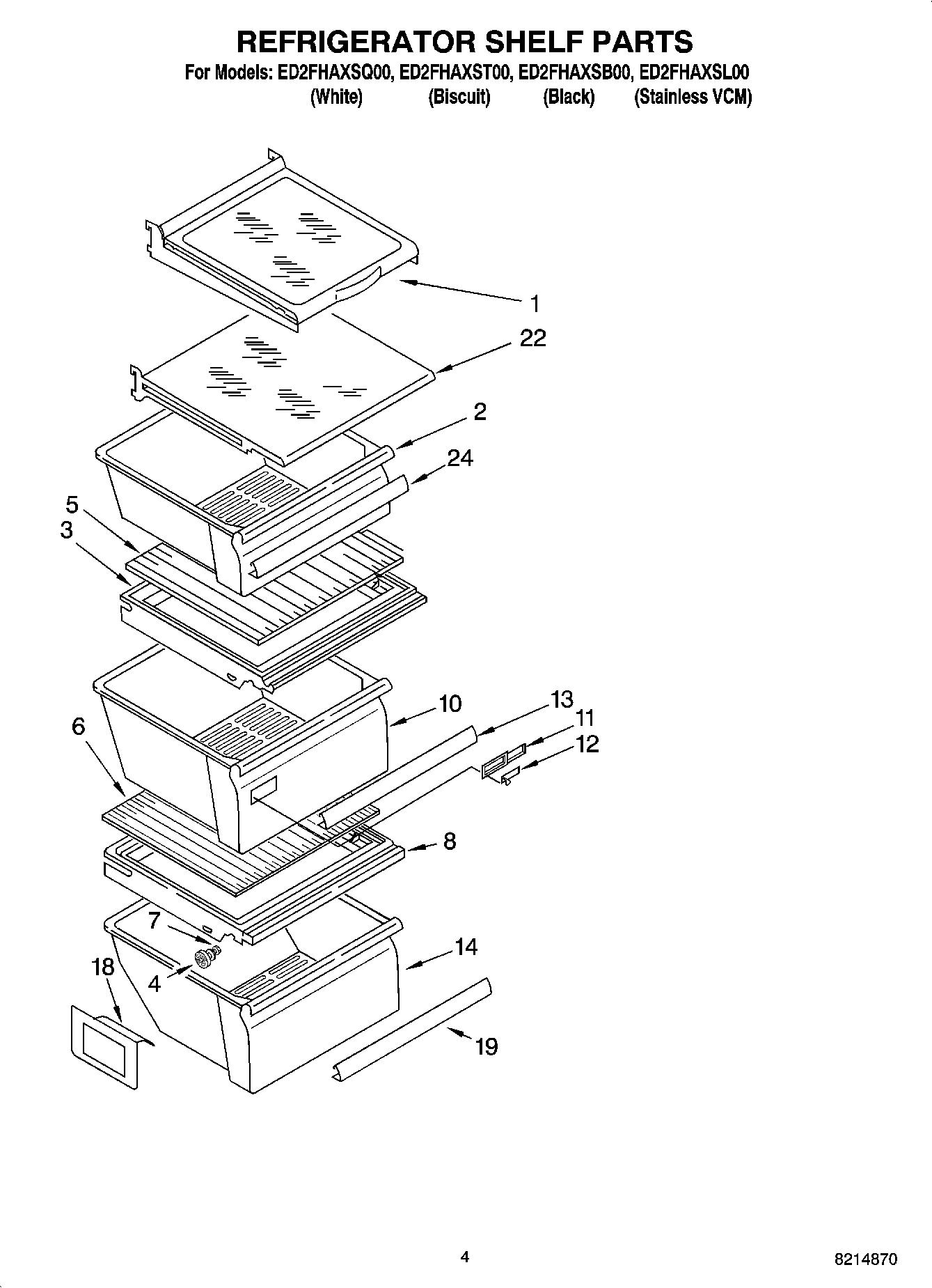 03 - REFRIGERATOR SHELF PARTS