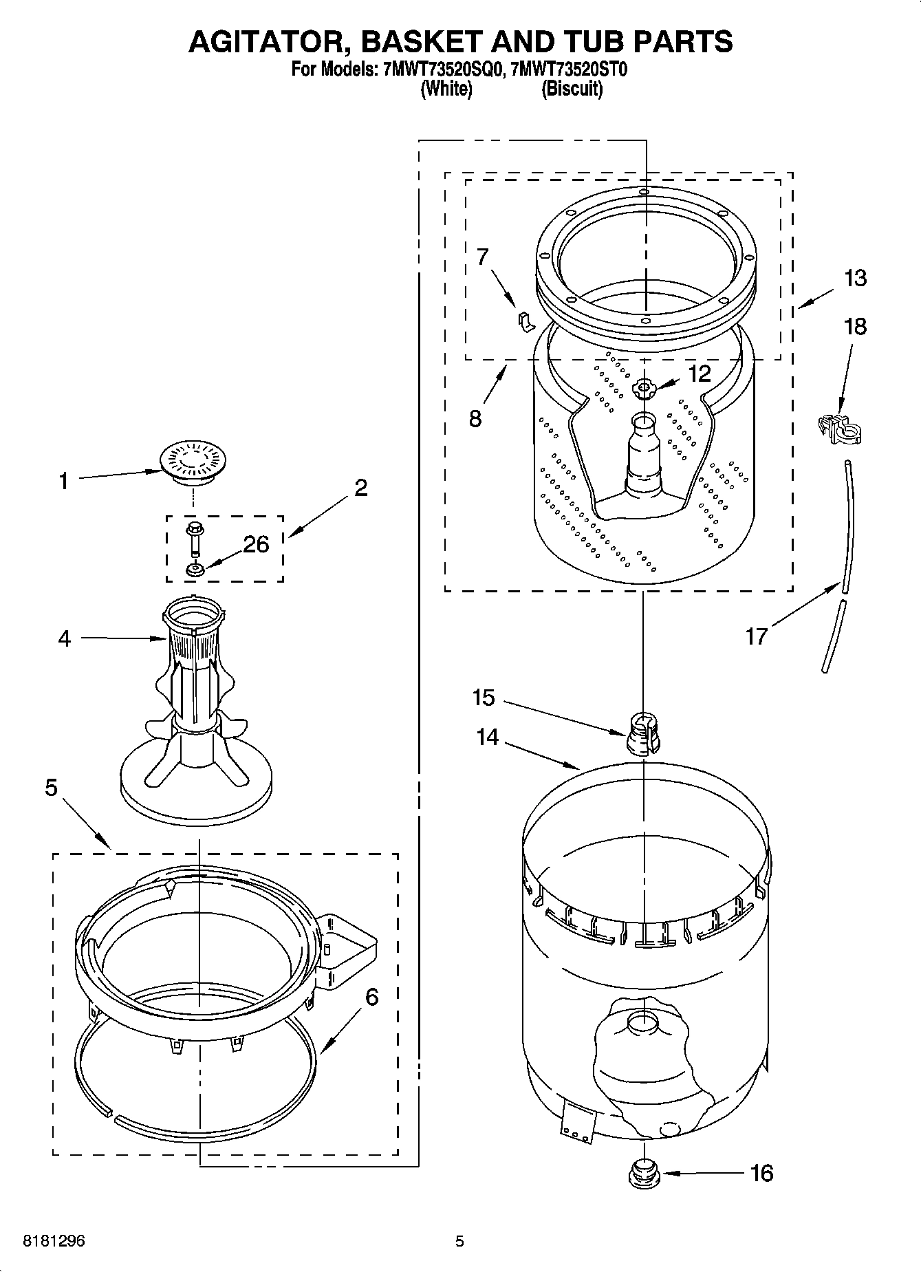 03 - AGITATOR, BASKET AND TUB PARTS