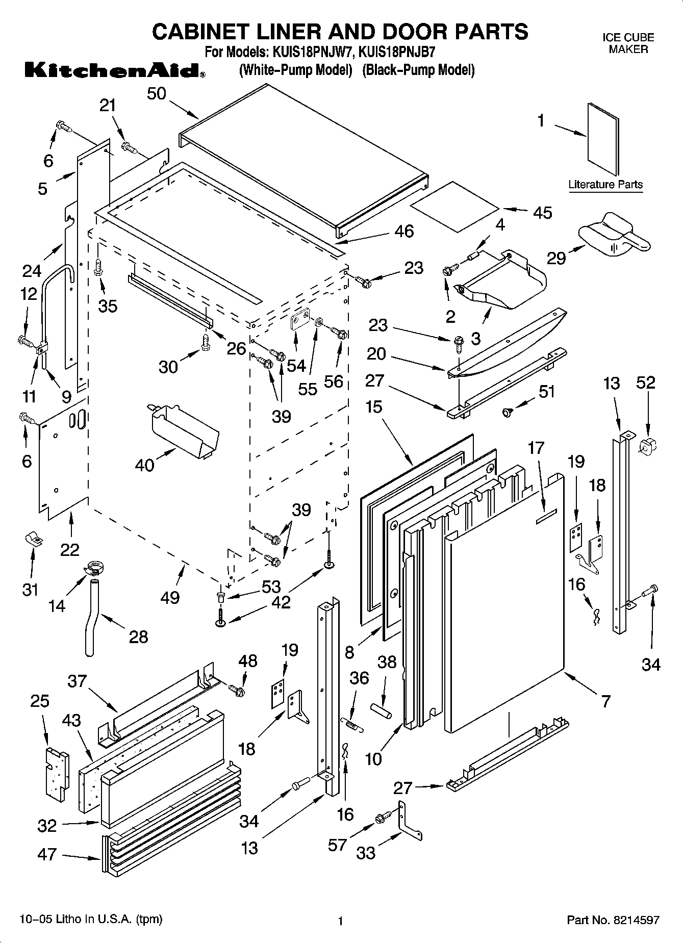 01 - CABINET LINER AND DOOR PARTS