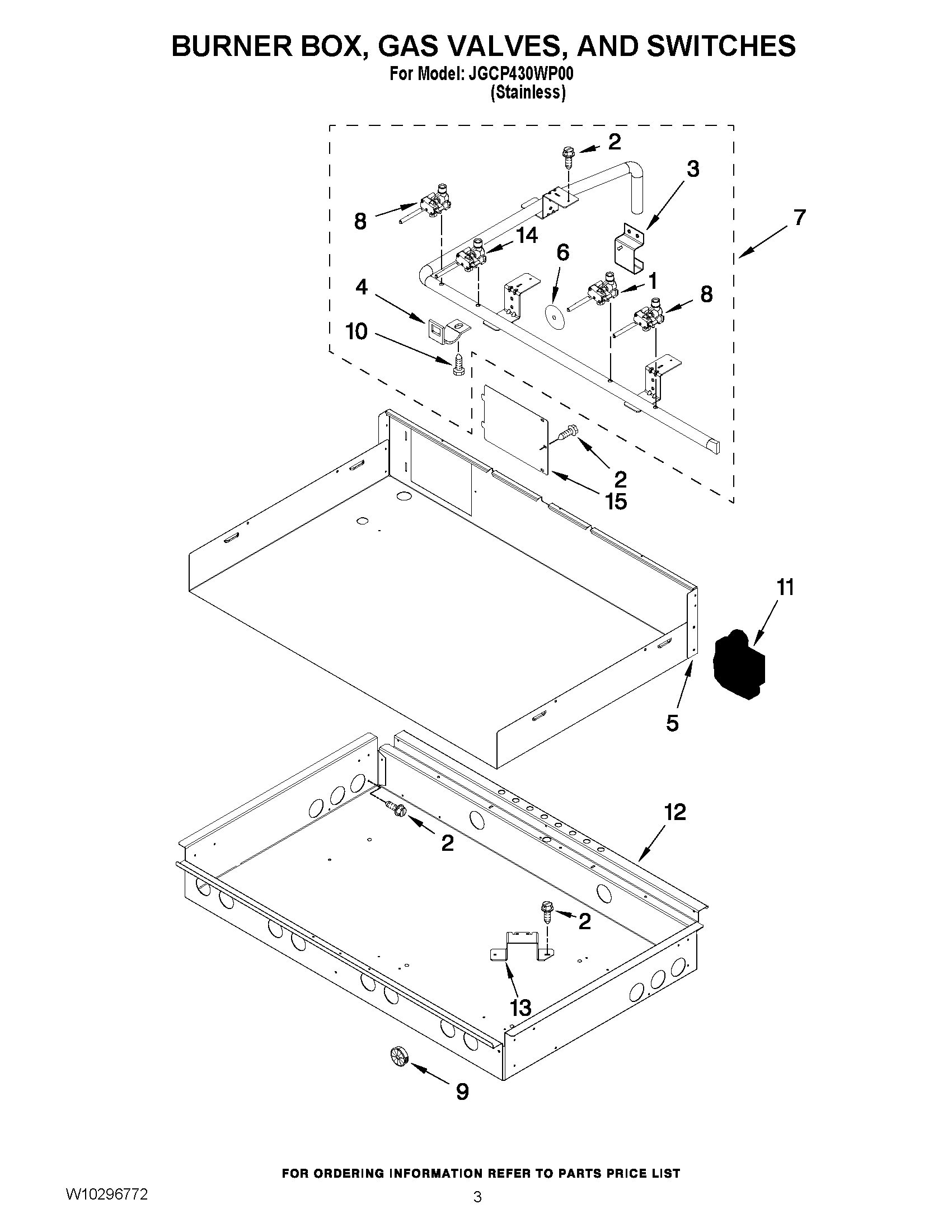 02 - BURNER BOX, GAS VALVES, AND SWITCHES