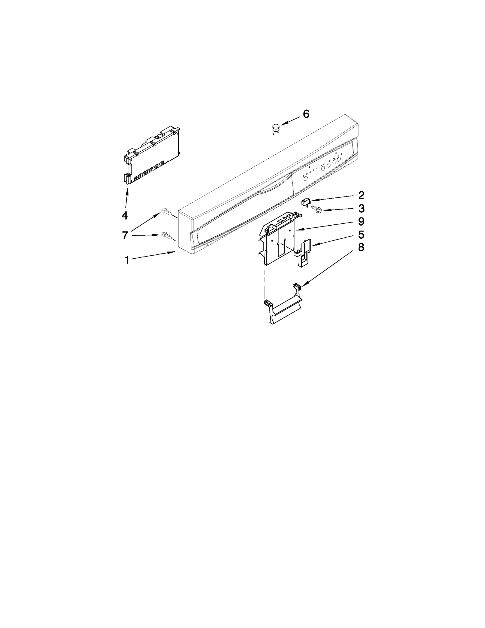 CONTROL PANEL AND LATCH PARTS