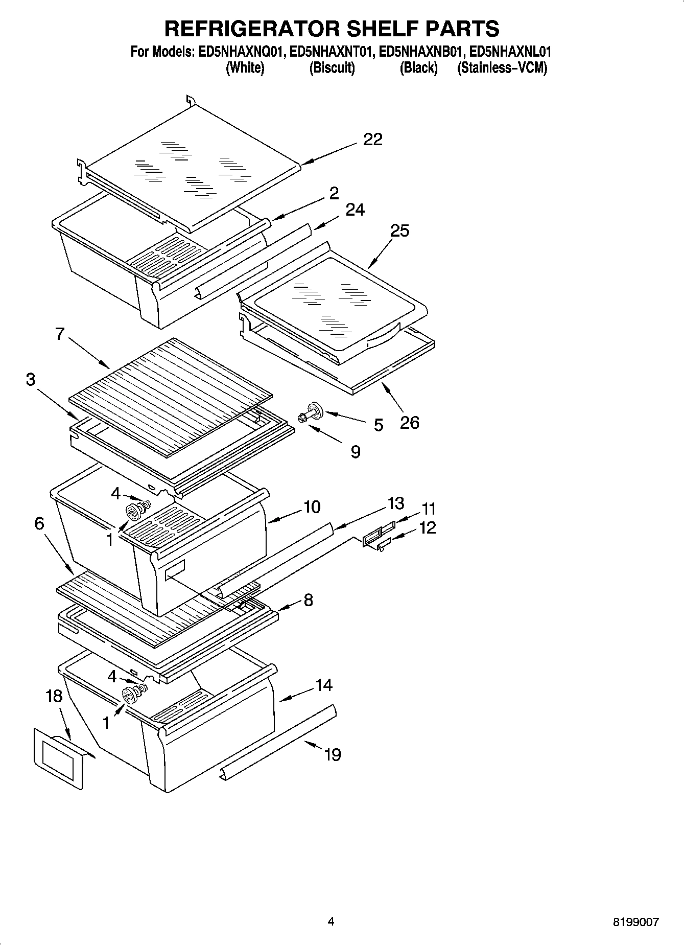 03 - REFRIGERATOR SHELF PARTS