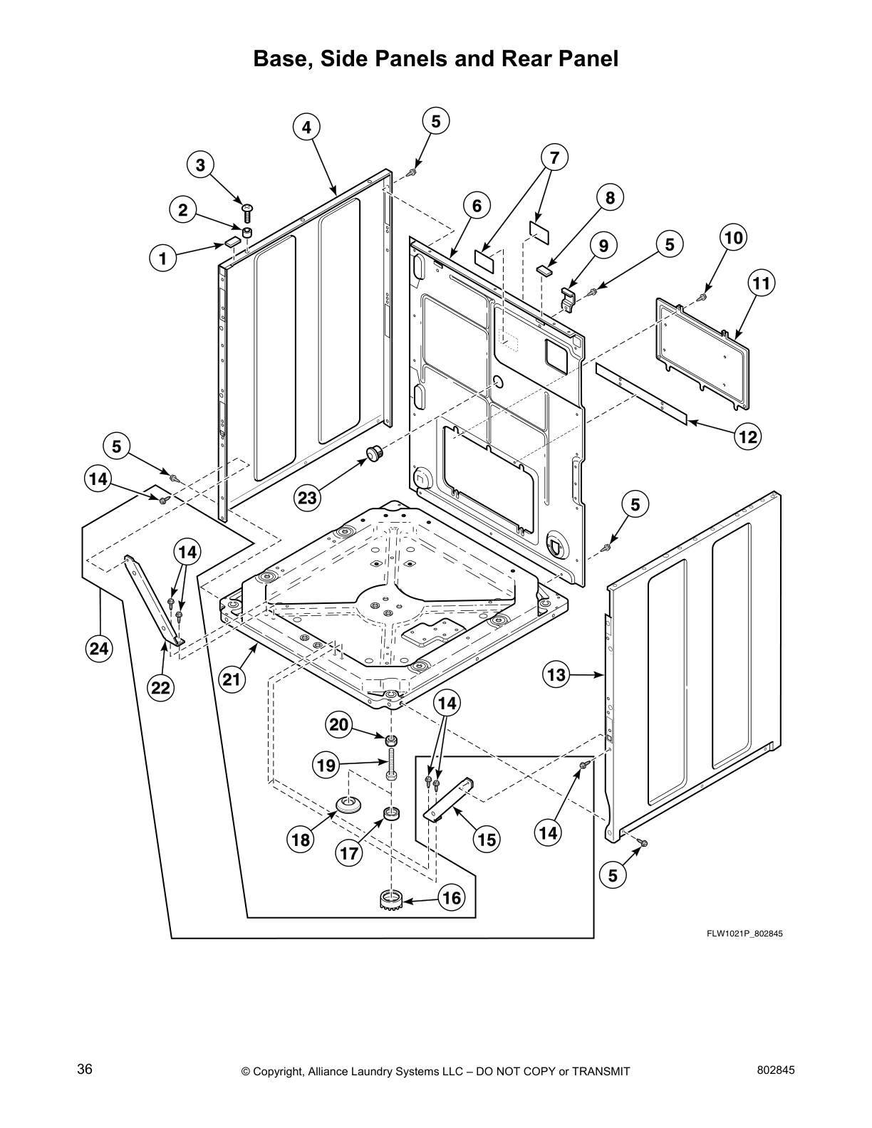 Base, Side Panels and Rear Panel