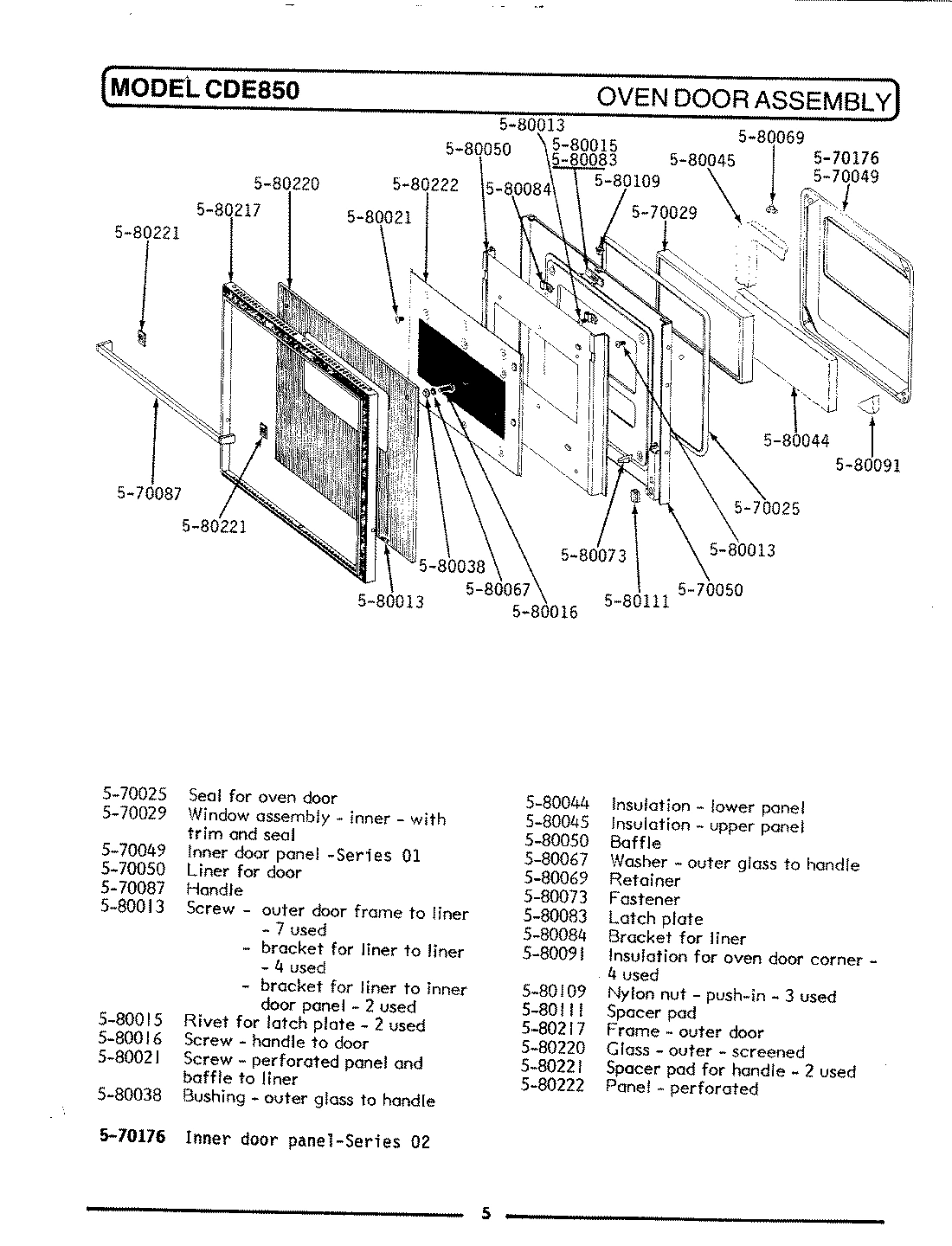17 - OVEN DOOR ASSEMBLY