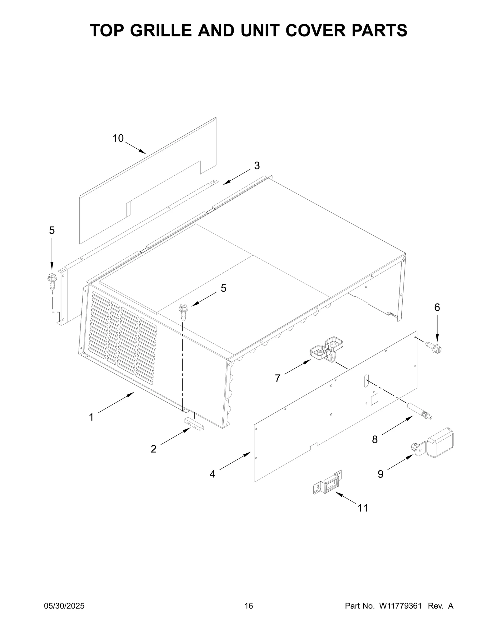 TOP GRILLE AND UNIT COVER PARTS