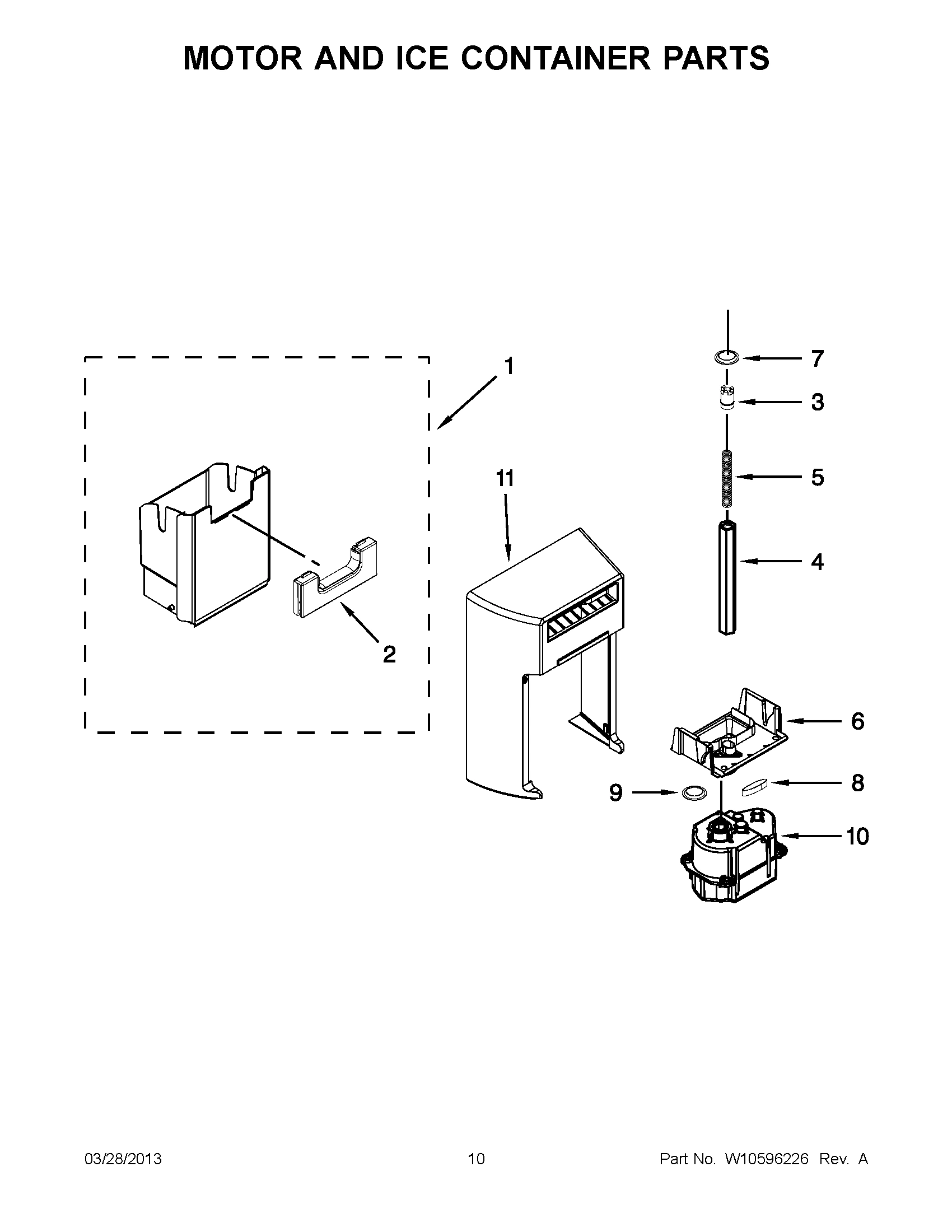 05 - MOTOR AND ICE CONTAINER PARTS