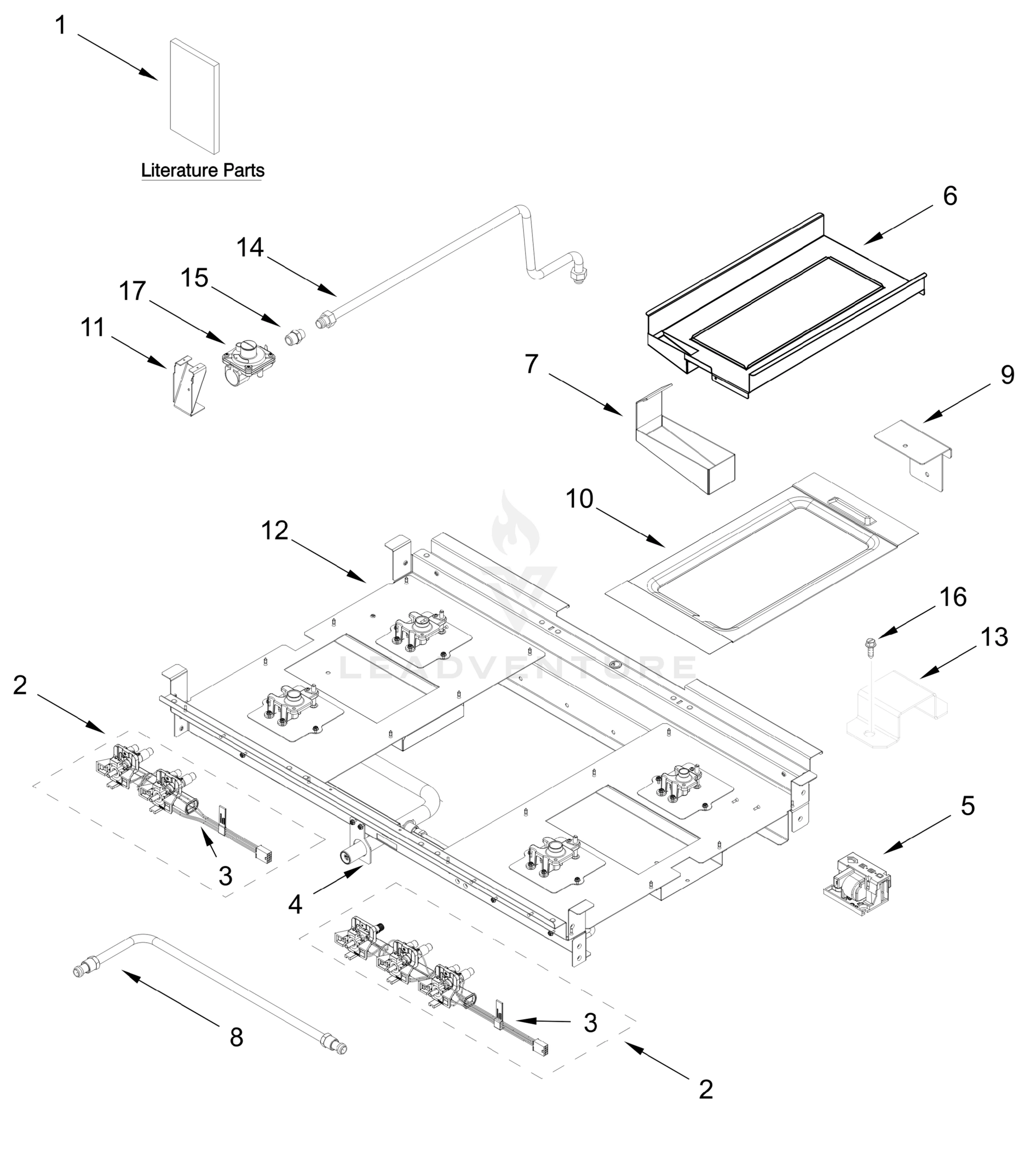 BURNER BOX AND GRILL PARTS