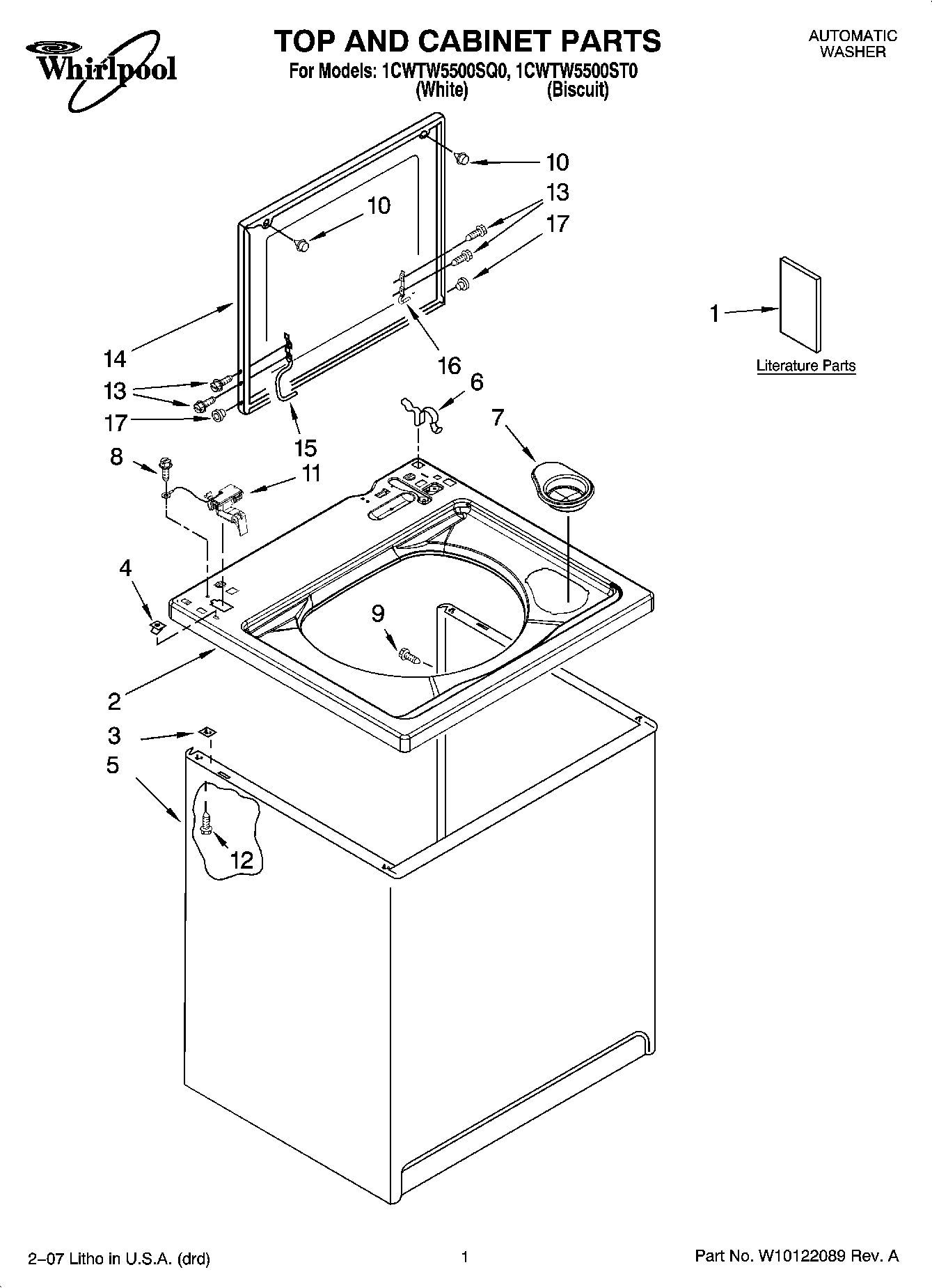 01 - TOP AND CABINET PARTS