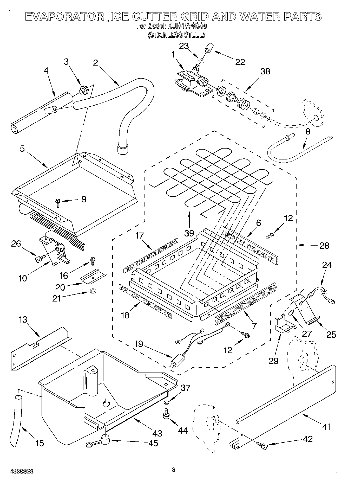 02 - EVAPORATOR, ICE CUTTER GRID AND WATER