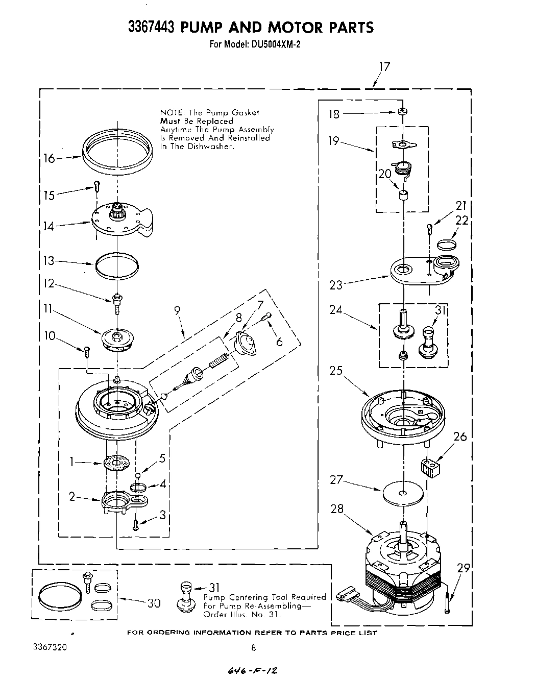 06 - 3367443 PUMP AND MOTOR