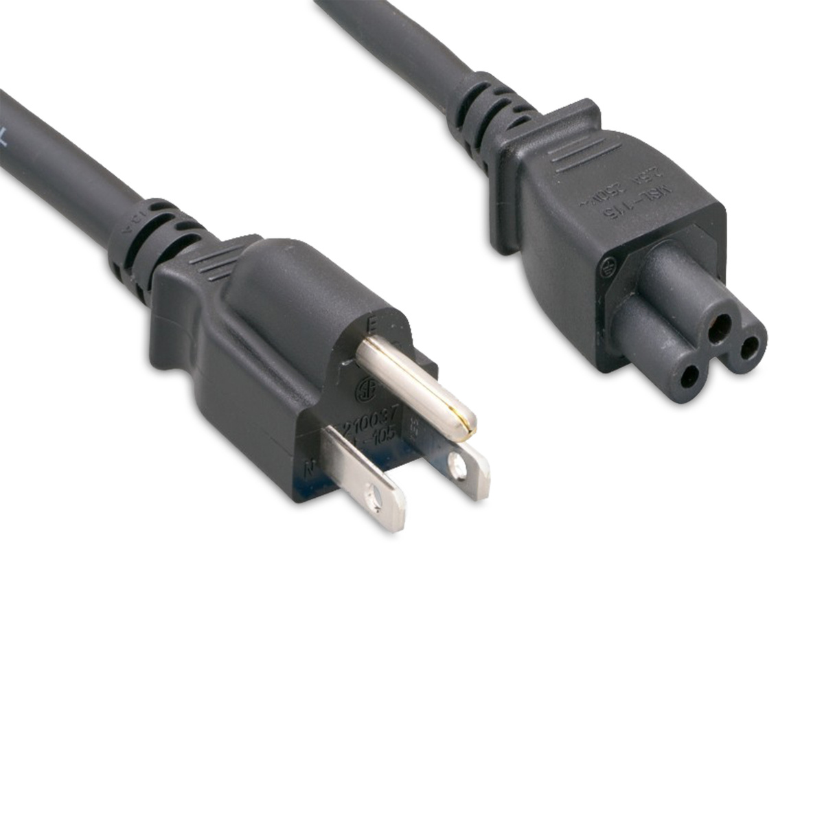 Power Cable Nema 5 15p To C5 18awg 10a 250v Black 09m 3ft Nsi Industries 