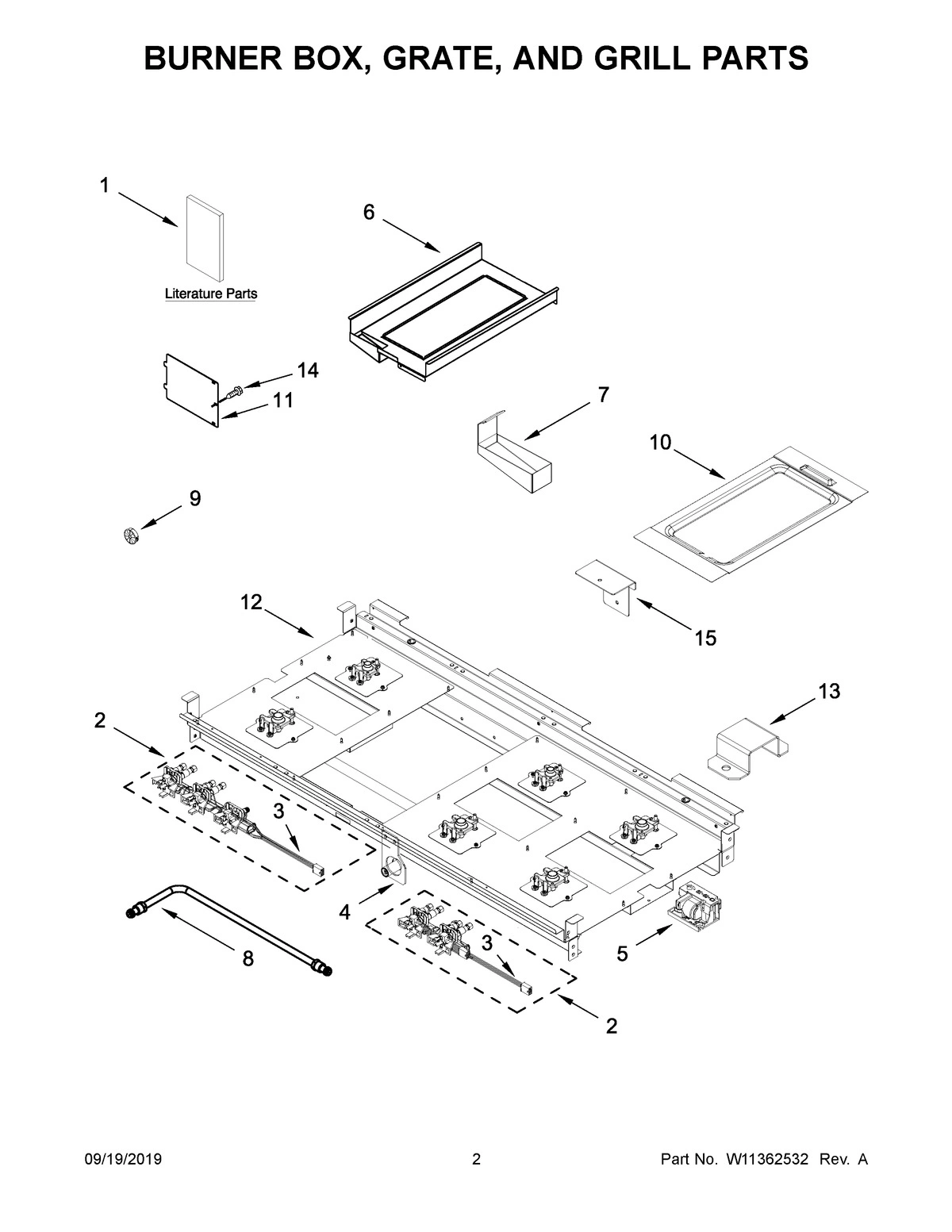 02 - BURNER BOX, GRATE, AND GRILL PARTS
