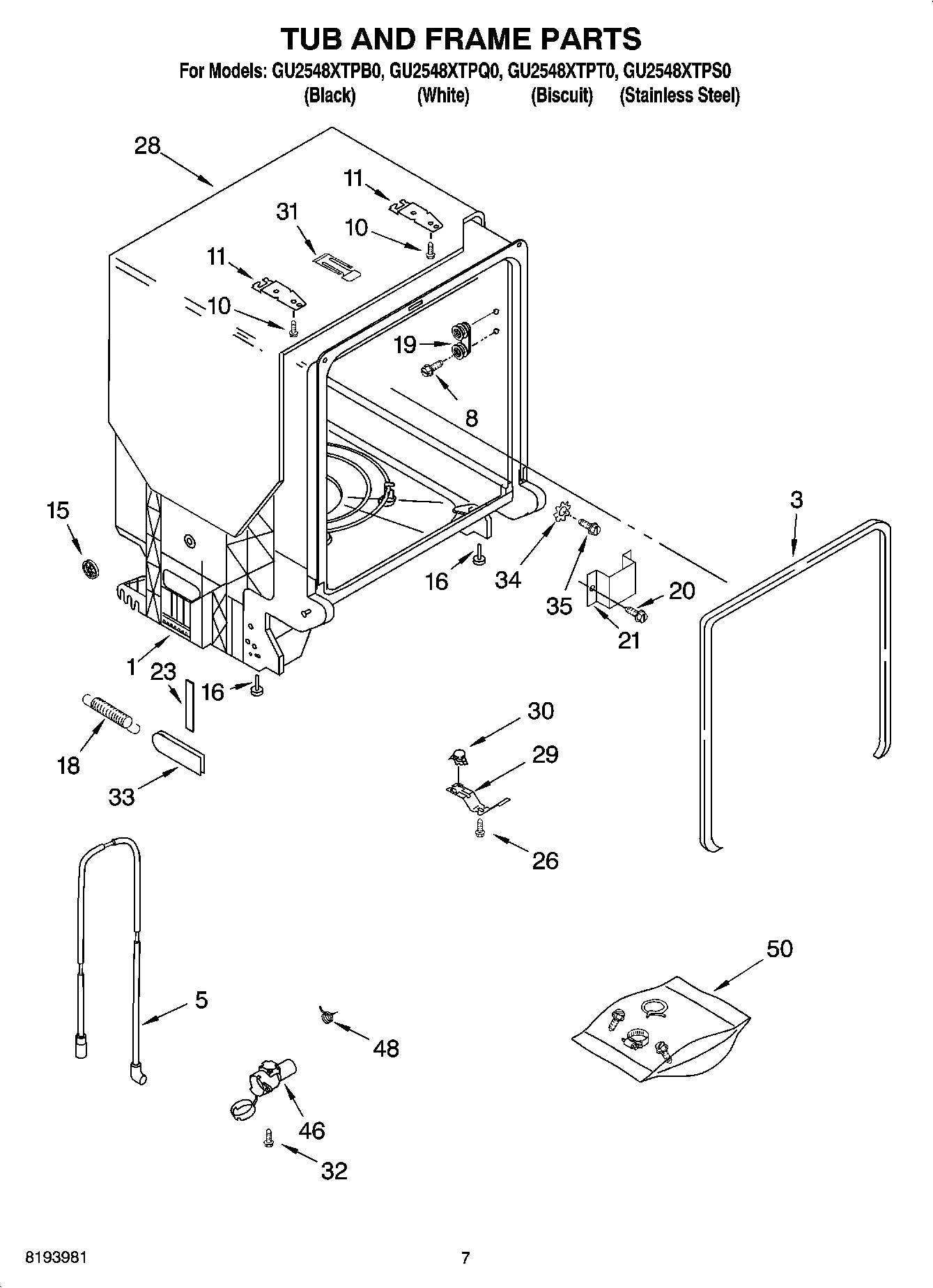 07 - TUB AND FRAME PARTS