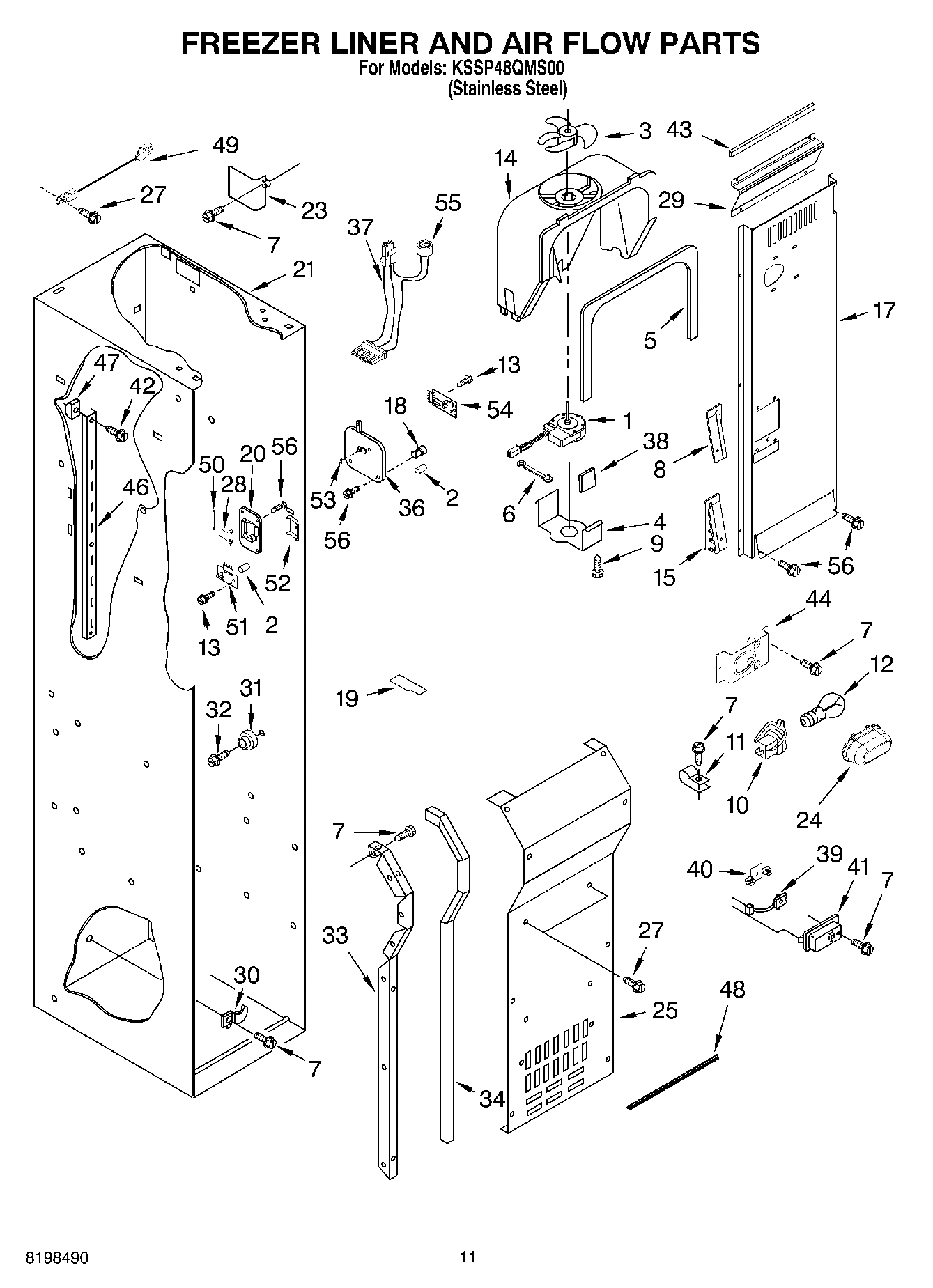 08 - FREEZER LINER AND AIR FLOW PARTS