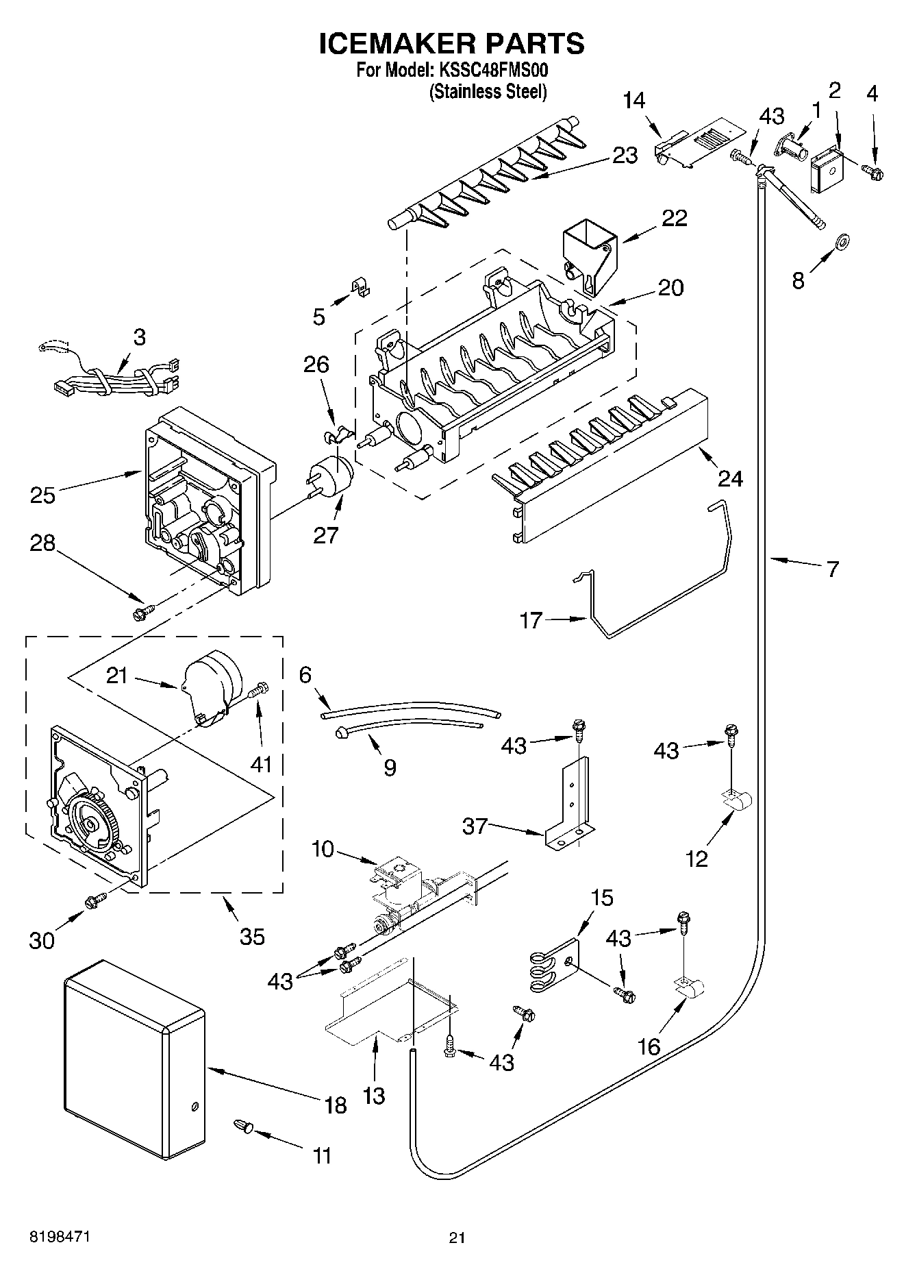 13 - ICEMAKER PARTS