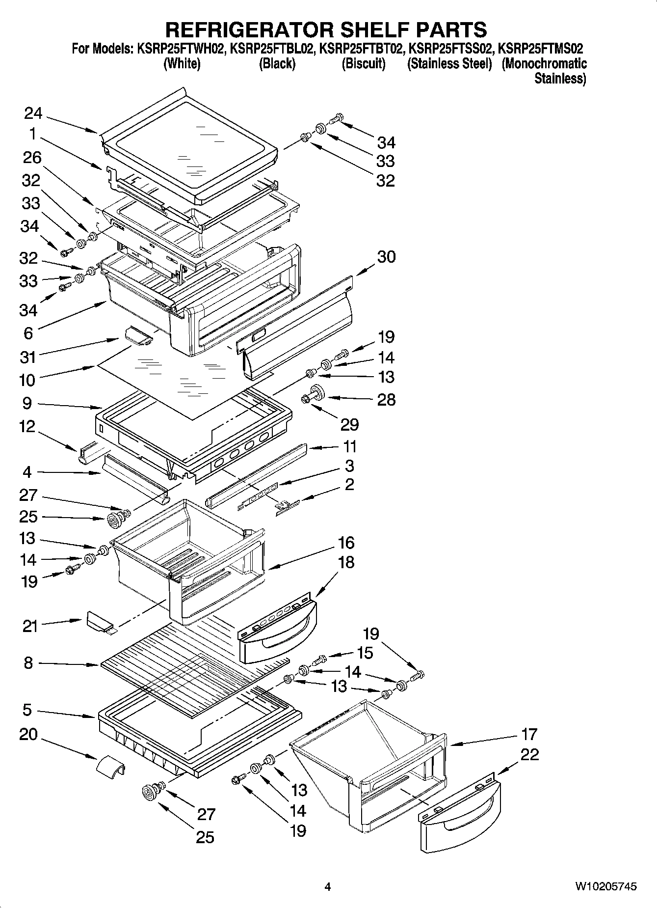 03 - REFRIGERATOR SHELF PARTS
