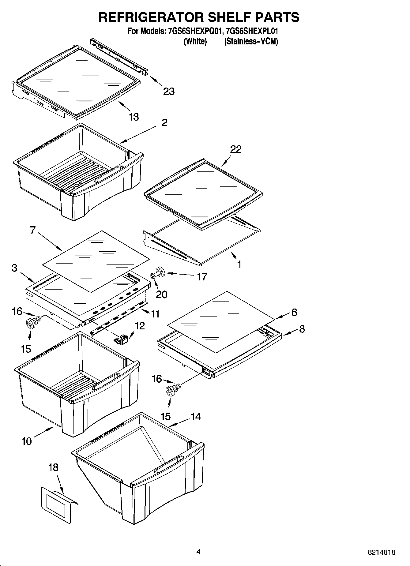 03 - REFRIGERATOR SHELF PARTS