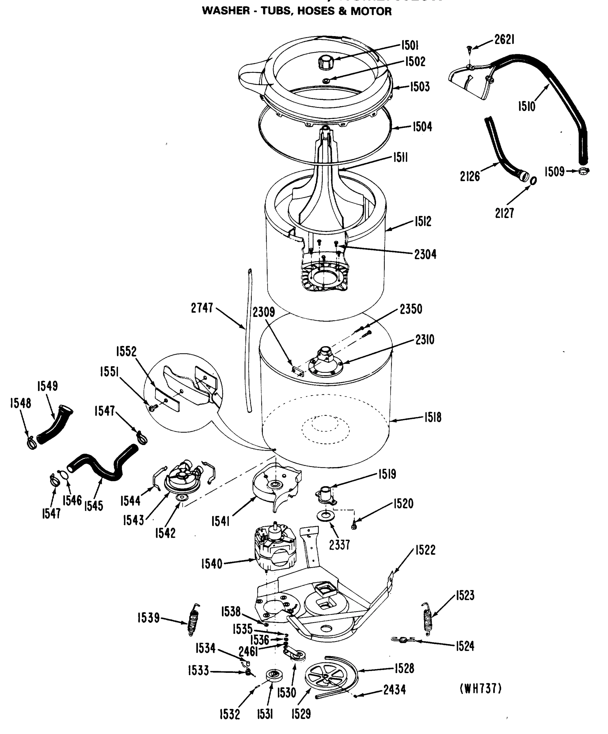 WASHER - TUBS, HOSES & MOTOR