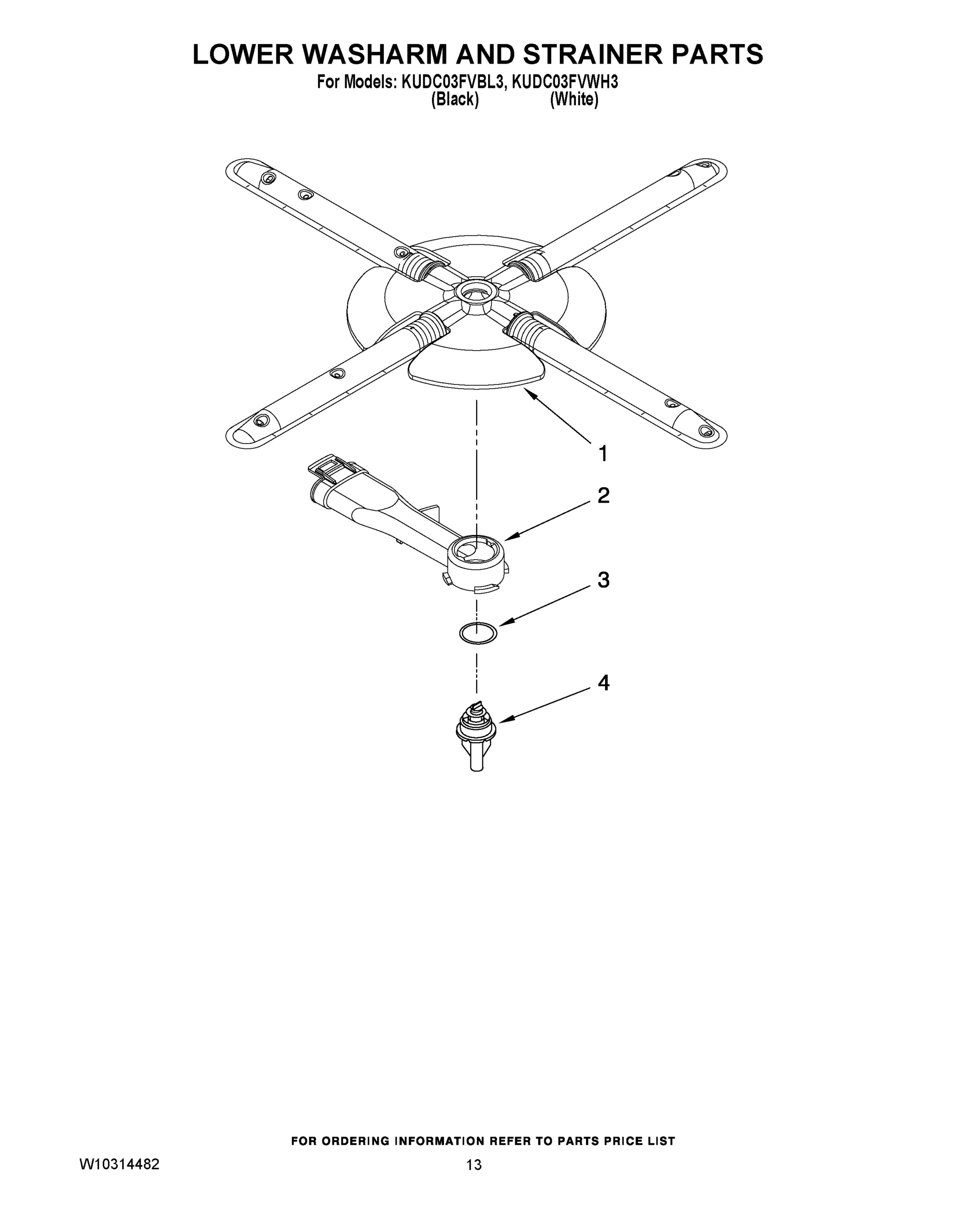 11 - LOWER WASHARM AND STRAINER PARTS