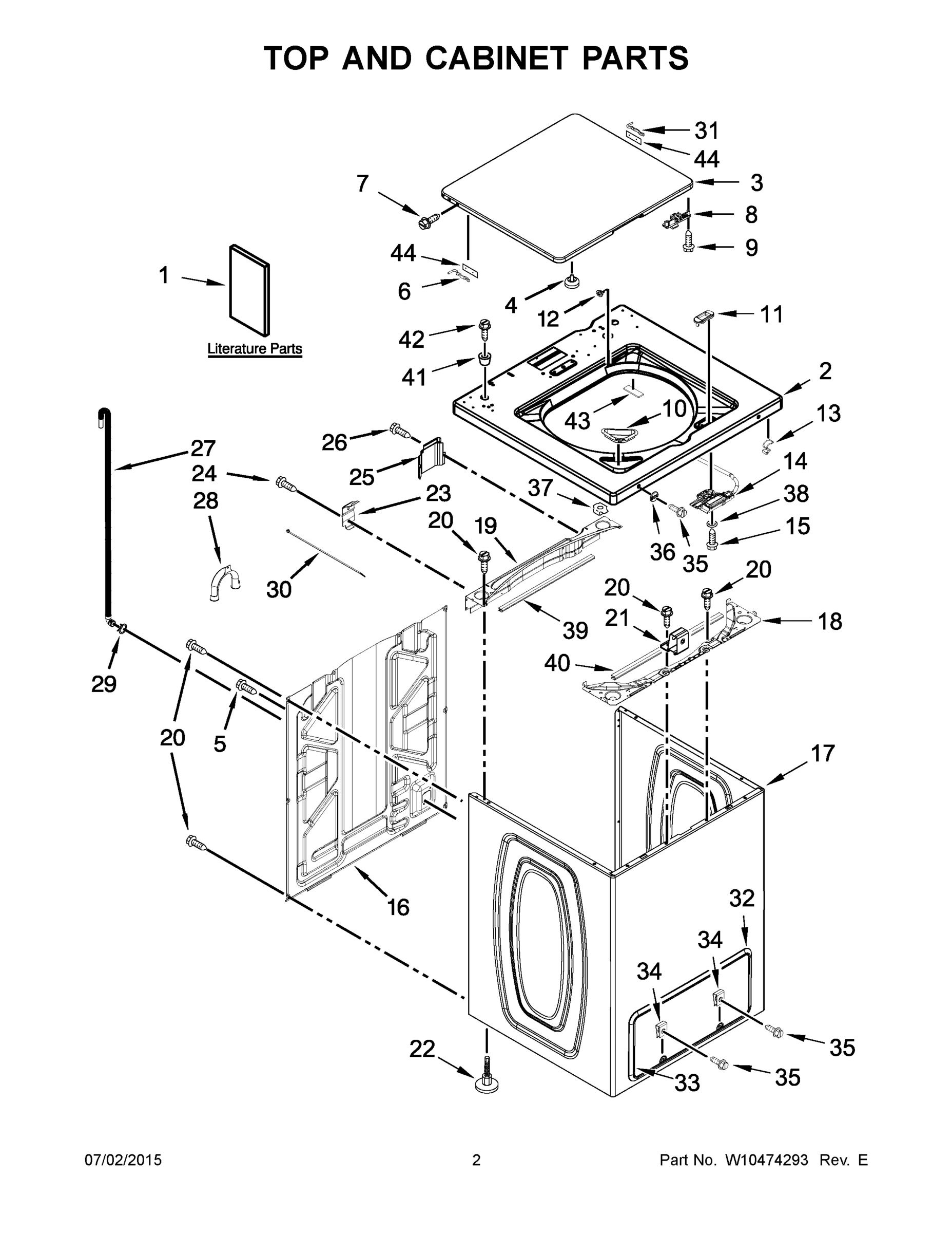 02 - TOP AND CABINET PARTS