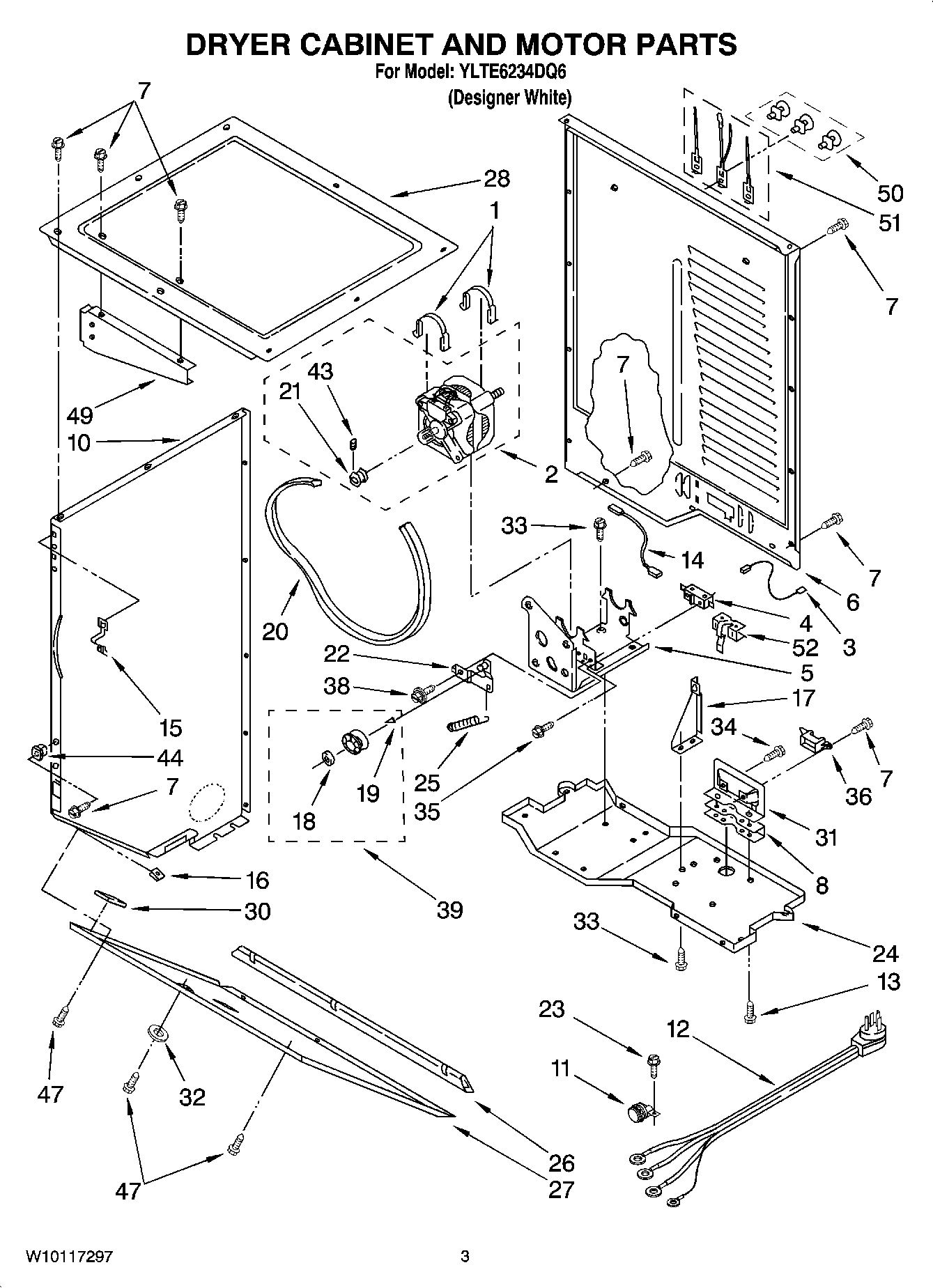 03 - DRYER CABINET AND MOTOR PARTS