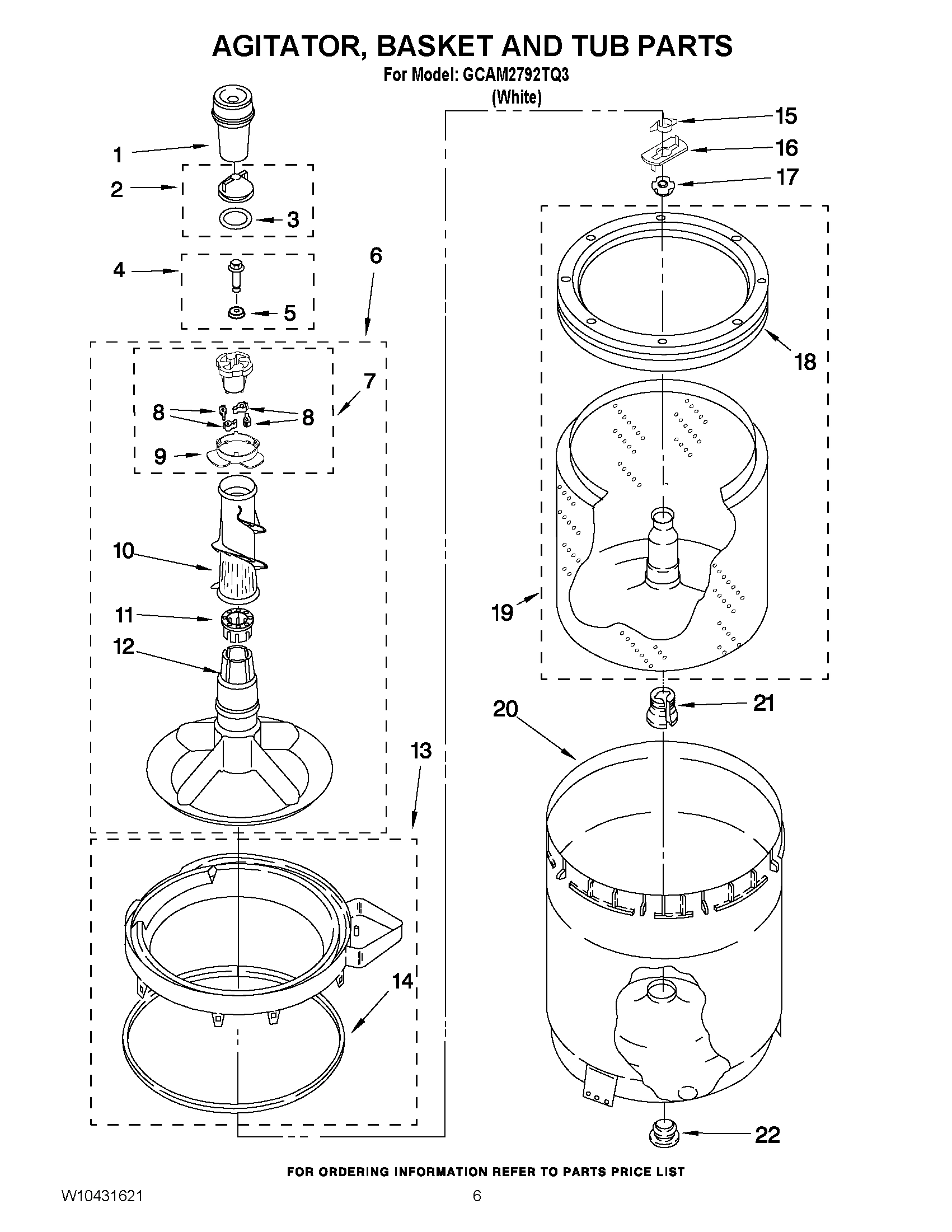 03 - AGITATOR, BASKET AND TUB PARTS