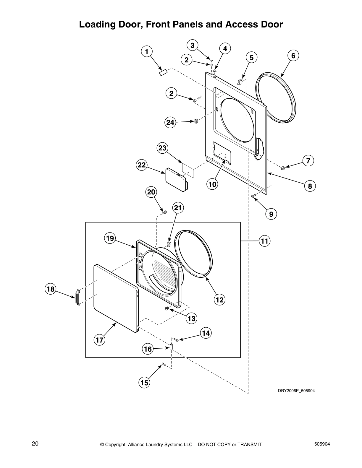 Loading Door, Front Panels and Access Door