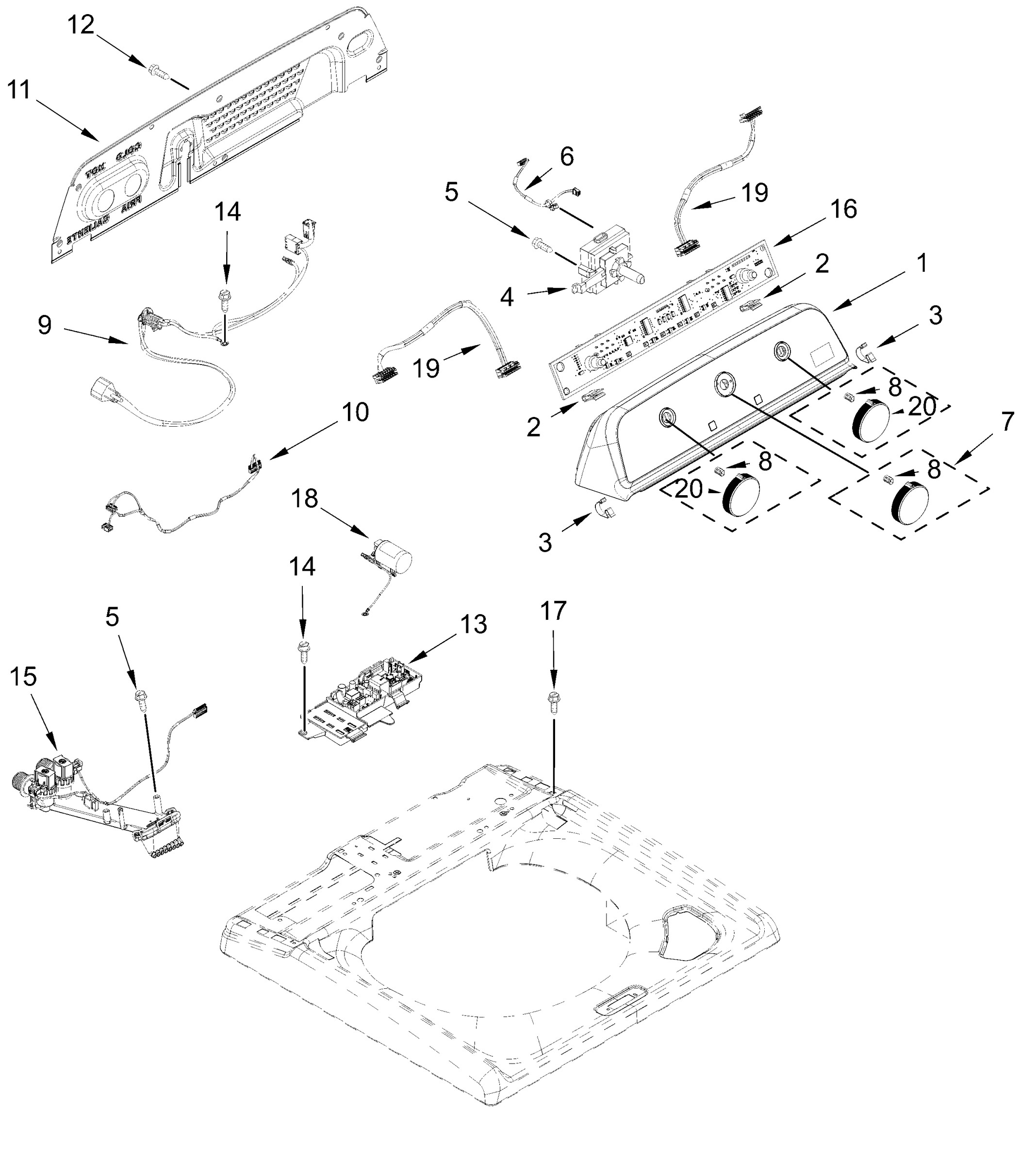 CONSOLE AND WATER INLET PARTS